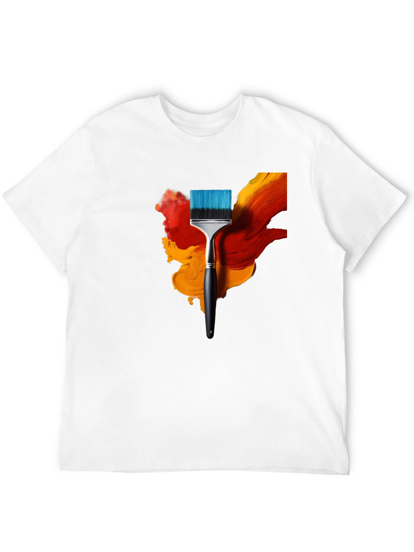 Black Abstract Paintbrush Graphic Tee - Artistic Design view 12