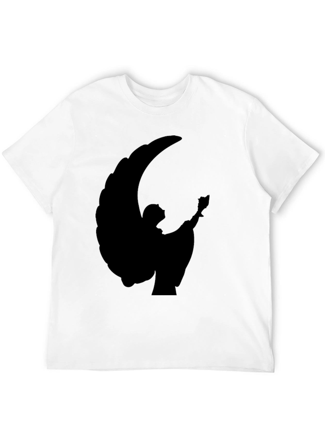 Black Angel Silhouette Black T-Shirt view 12