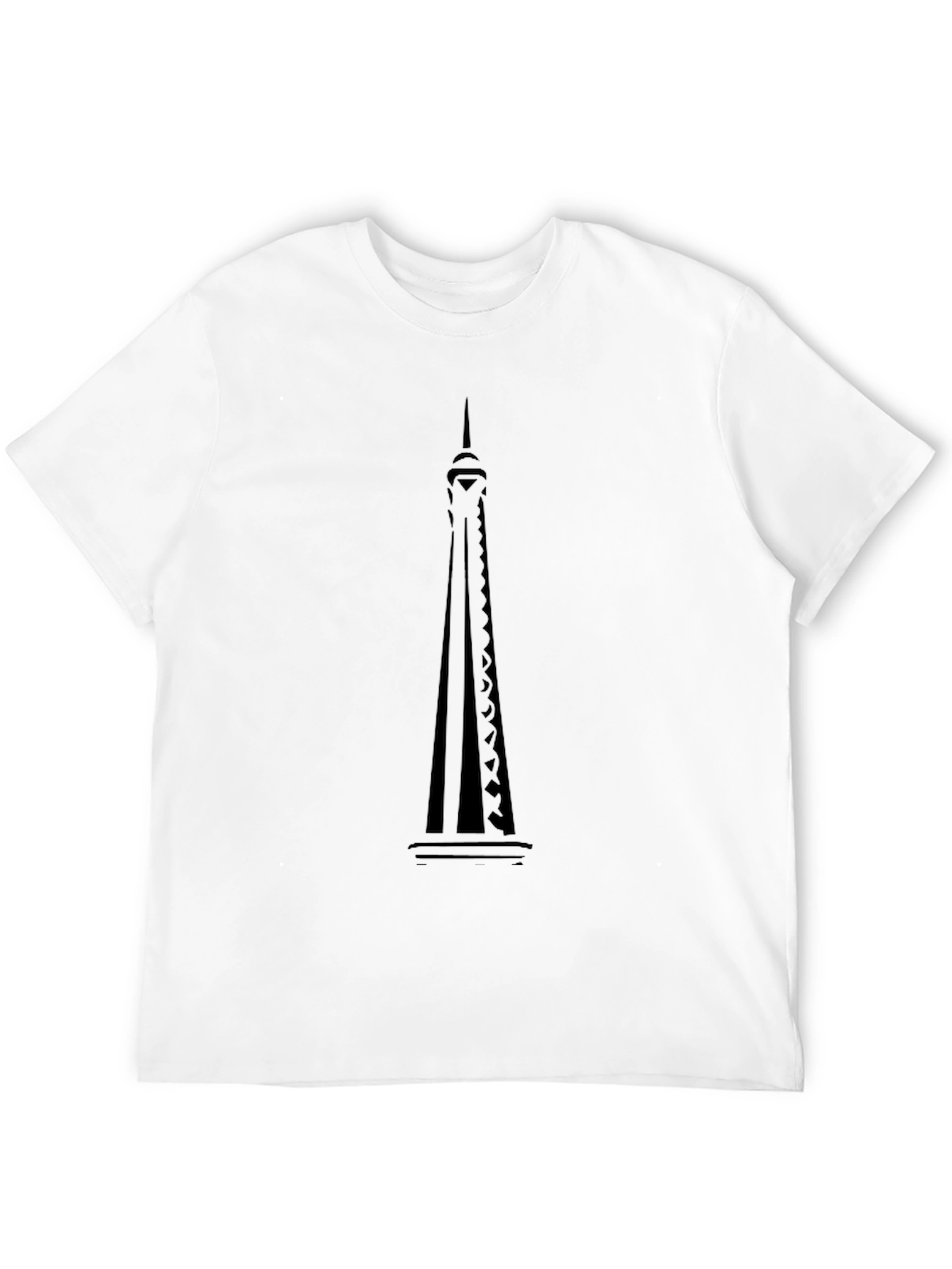 Black Tower Graphic Tee - Modern Black T-Shirt view 12