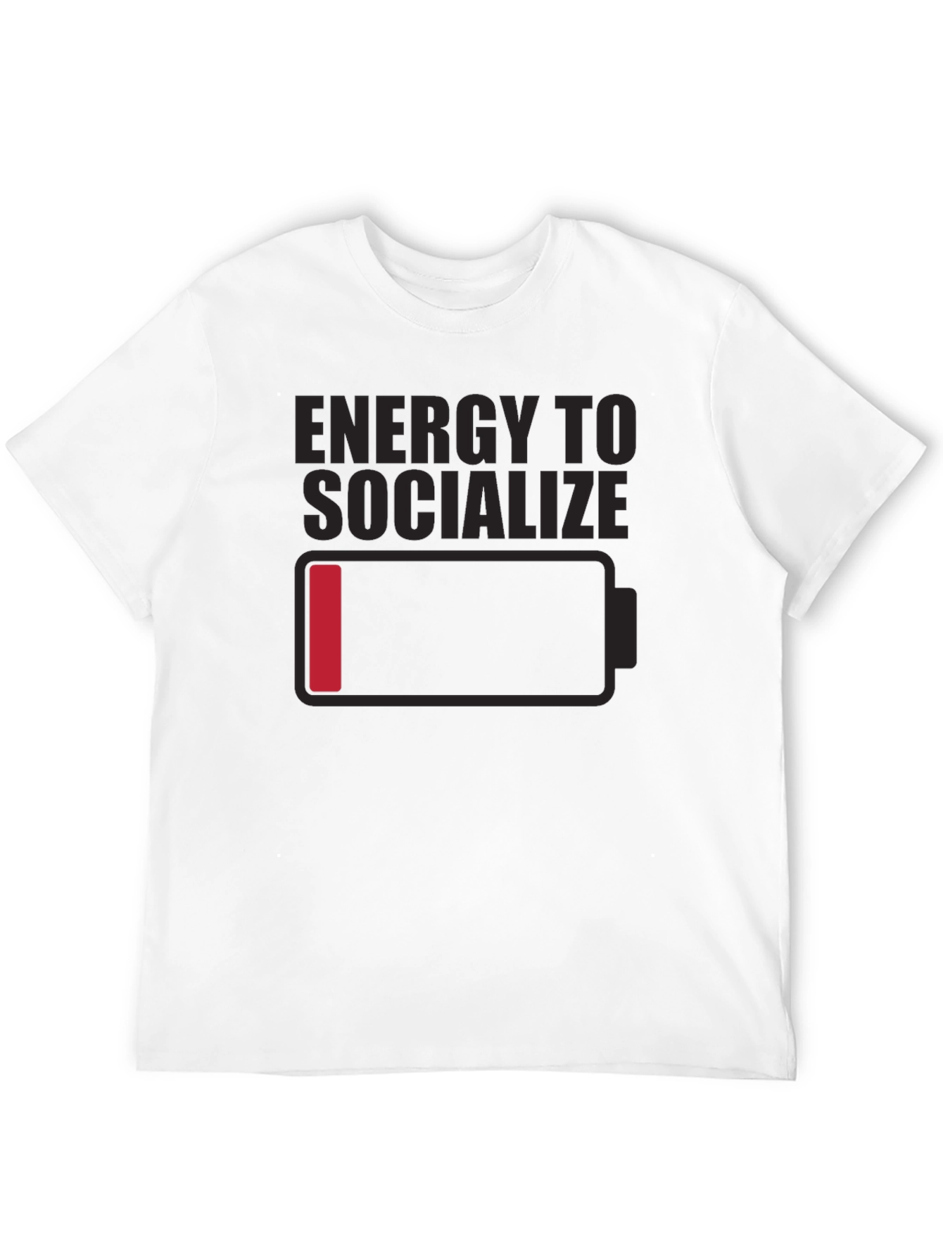 Black Low Energy Socializing Humor Graphic Tee view 12