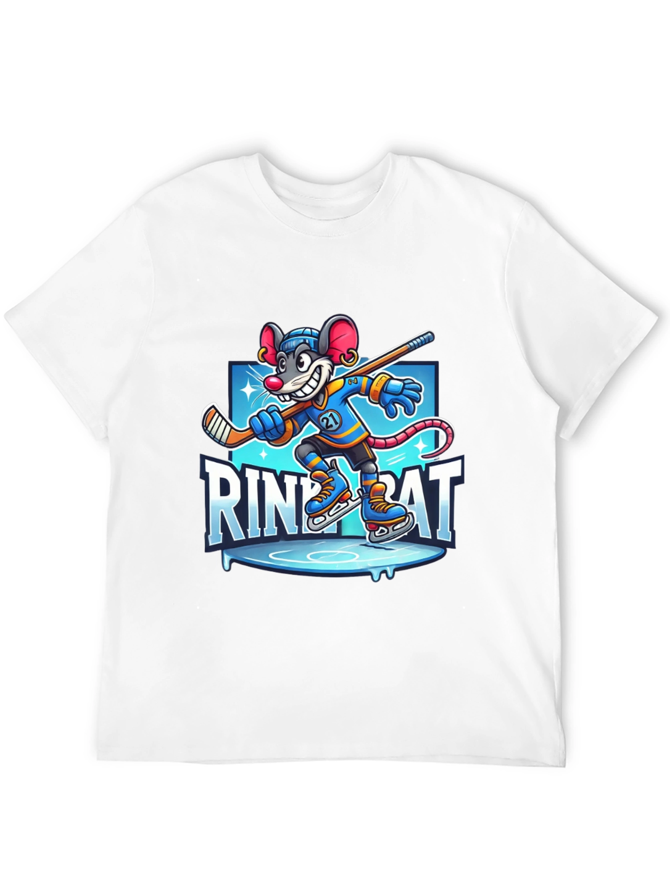 Black Rink Rat Hockey T-Shirt view 12