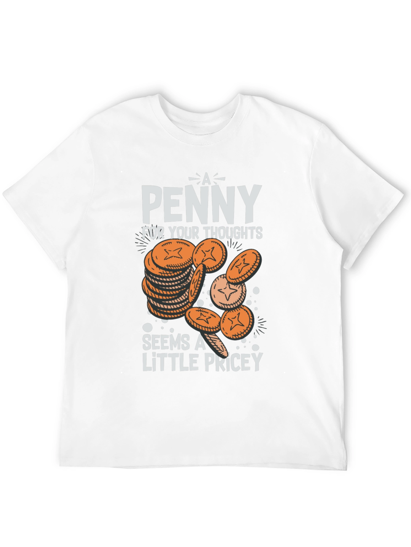 Black Funny 'A Penny For Your Thoughts' Graphic T-Shirt view 12