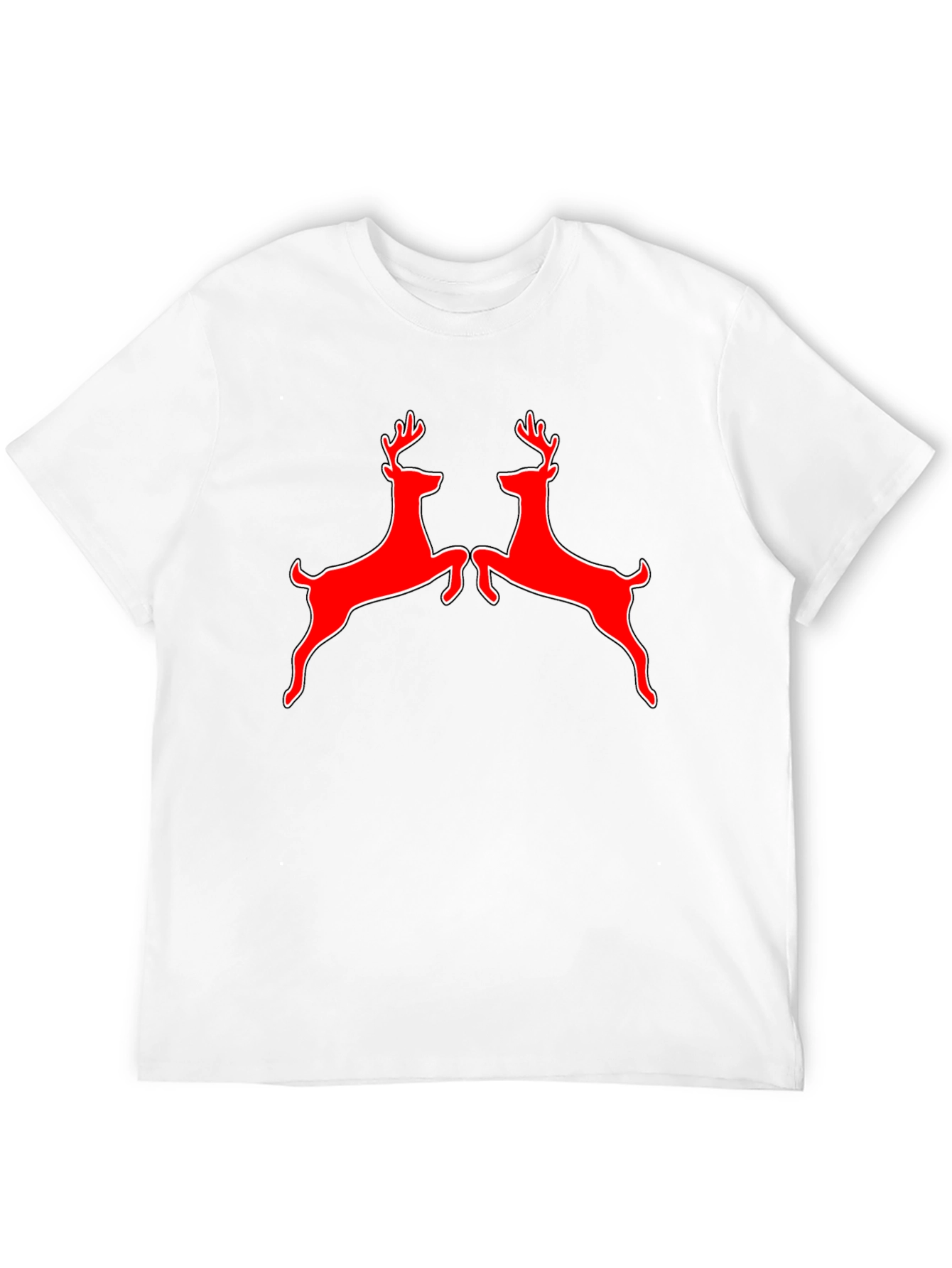 Black Red Deer Graphic Tee - Black Cotton Shirt view 12