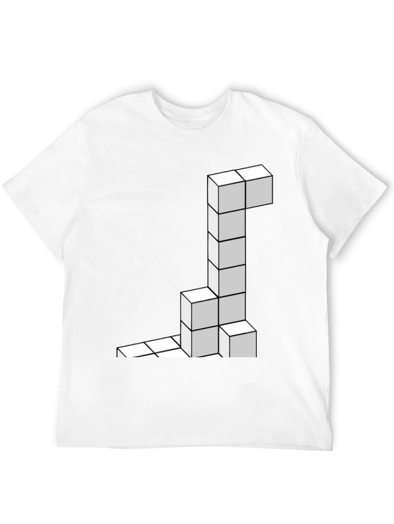 Black Tetris Block Black T-Shirt view 12