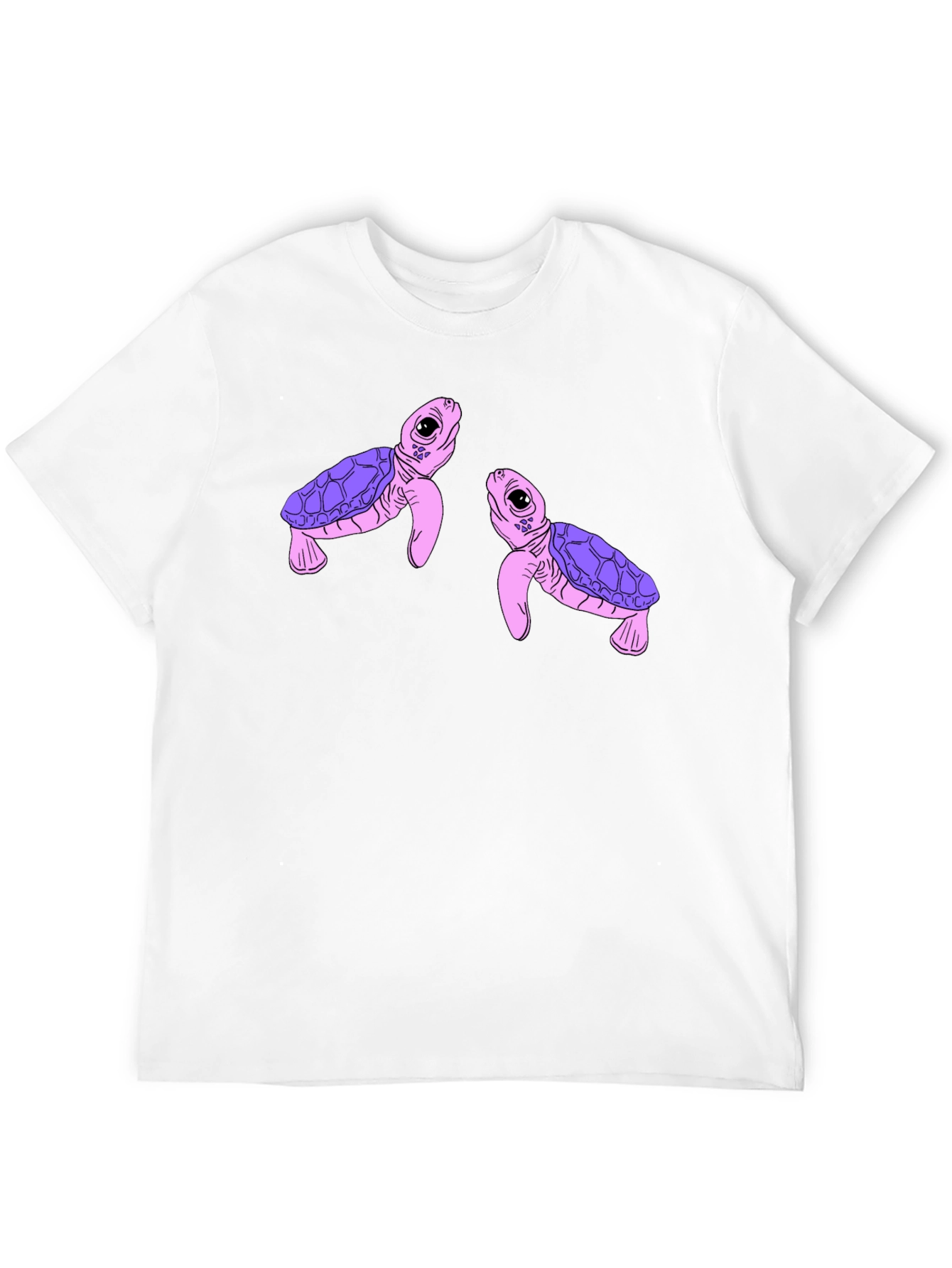 Black Cute Turtle Graphic Black T-Shirt view 12