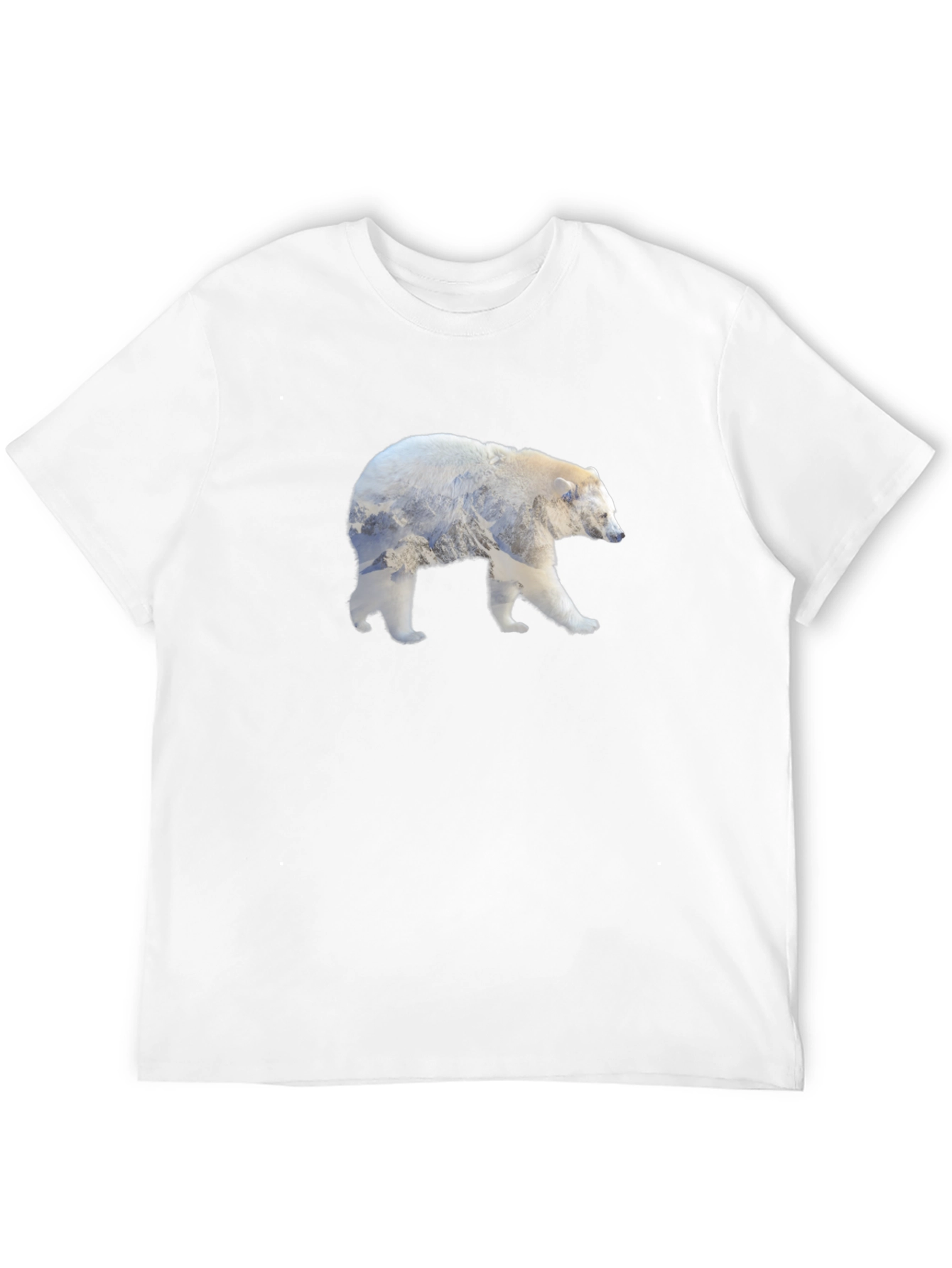 Black Polar Bear Mountain Silhouette T-Shirt view 12