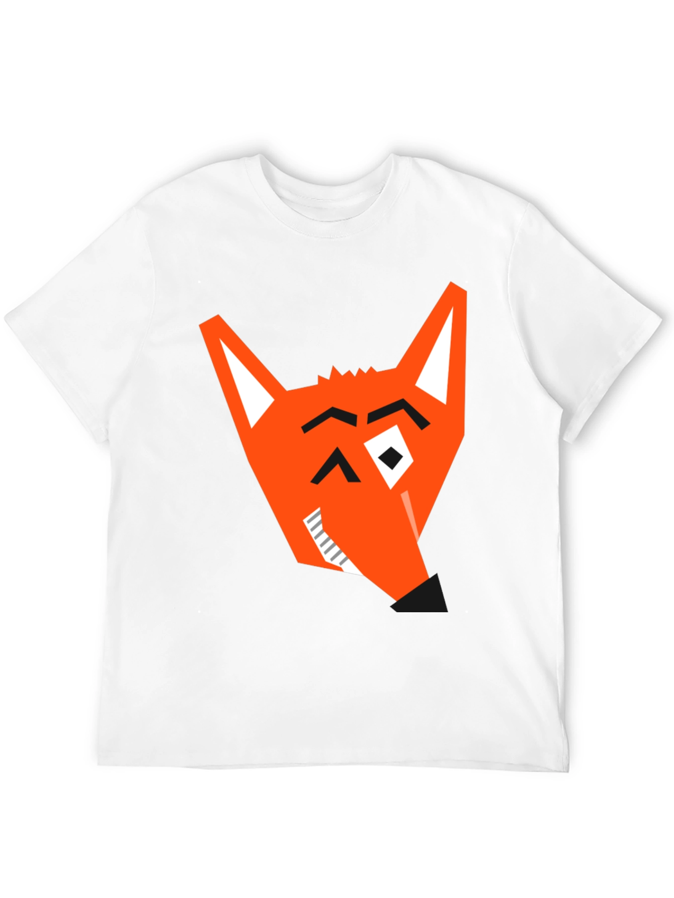Geometric Fox Graphic Tee - Modern Black T-Shirt - 12