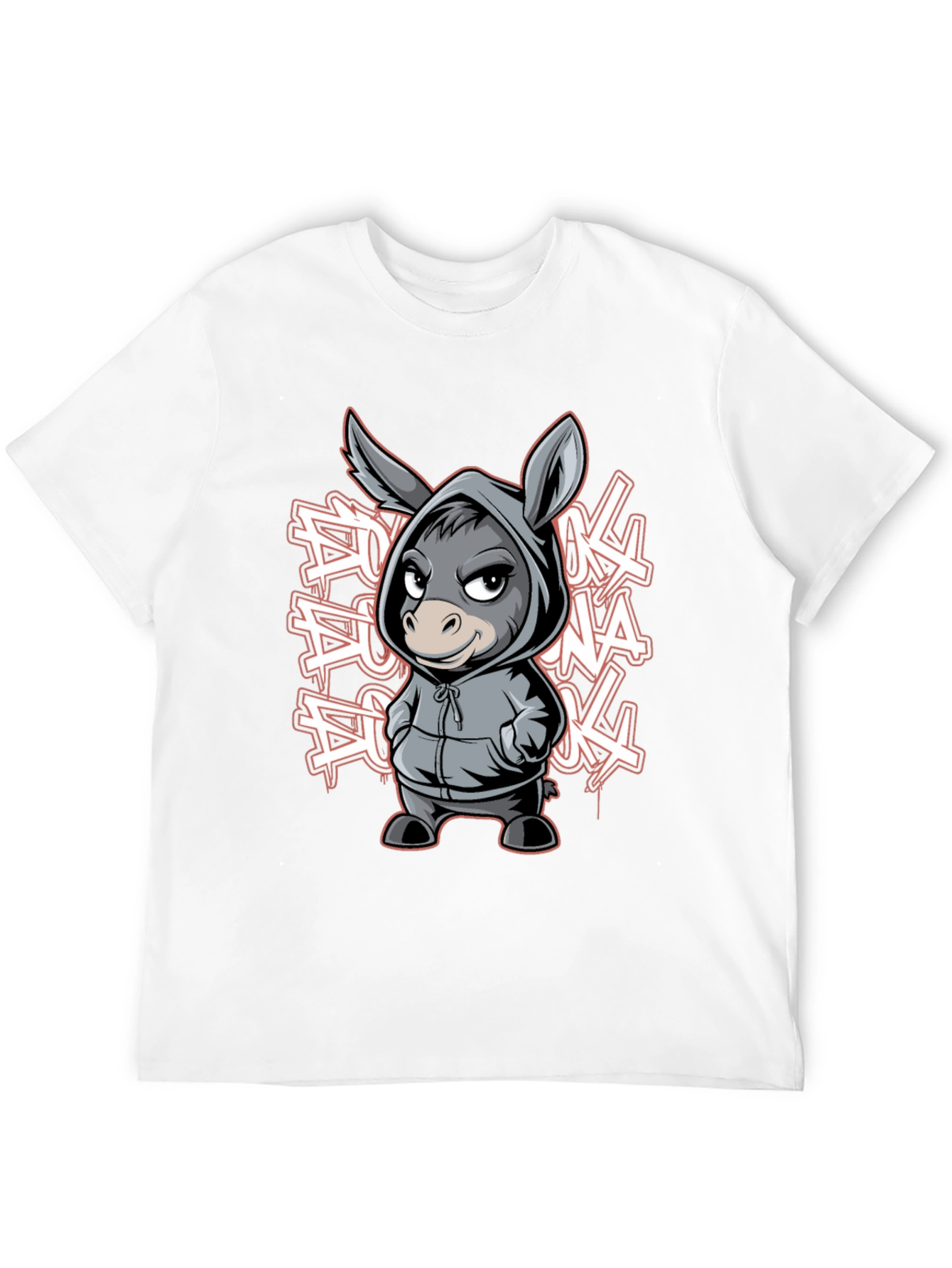 Black Hoodie Donkey Graphic Tee view 12