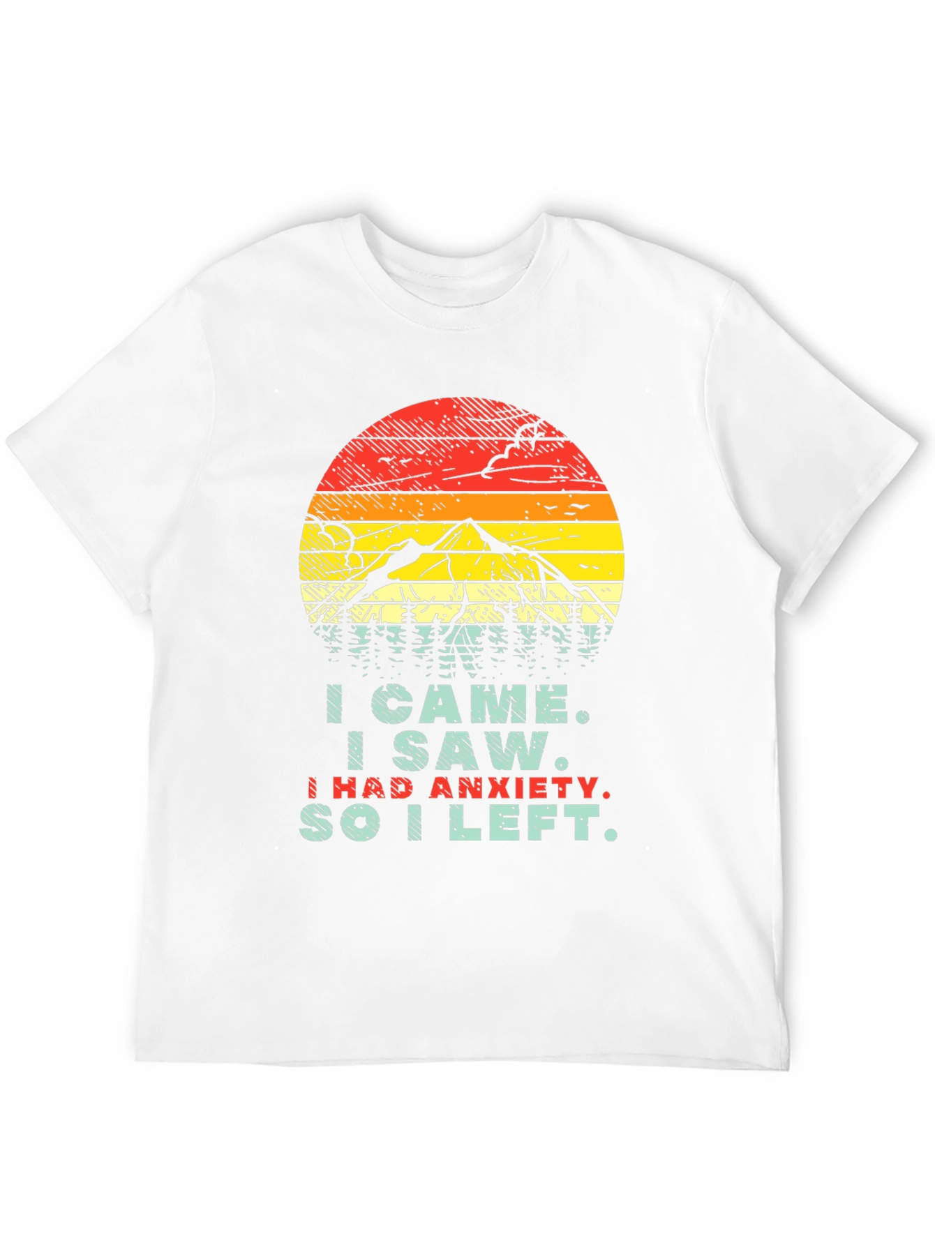Black Anxiety Mountain Graphic T-Shirt view 12