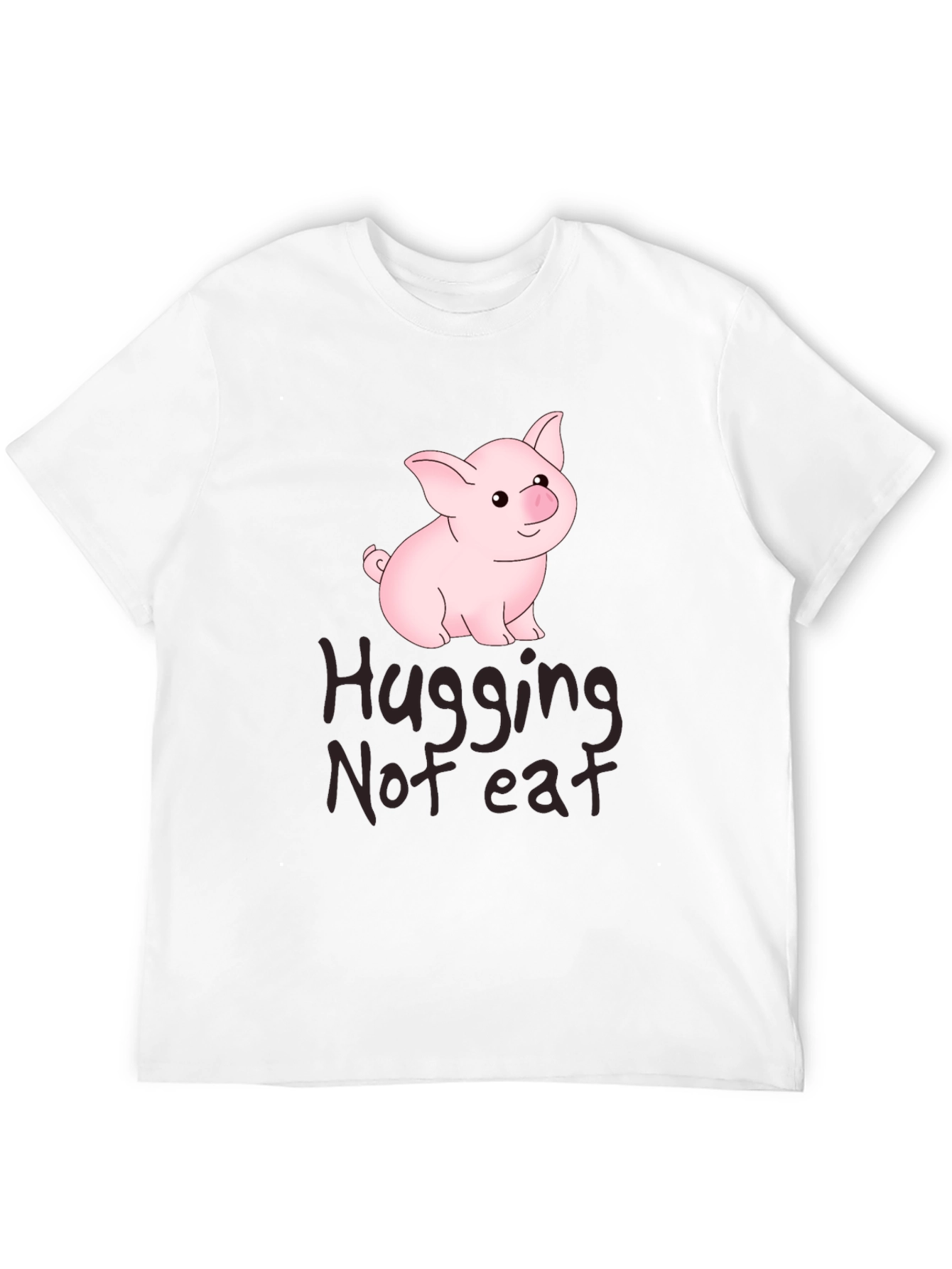 Black Hugging Not Eating Pig T-Shirt view 12