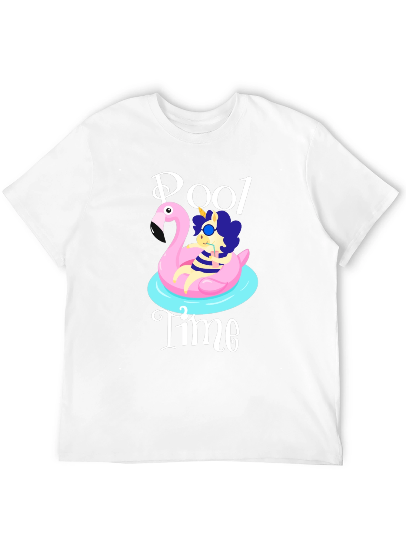 Black Pool Time Graphic T-Shirt - Flamingo Float Fun! view 12
