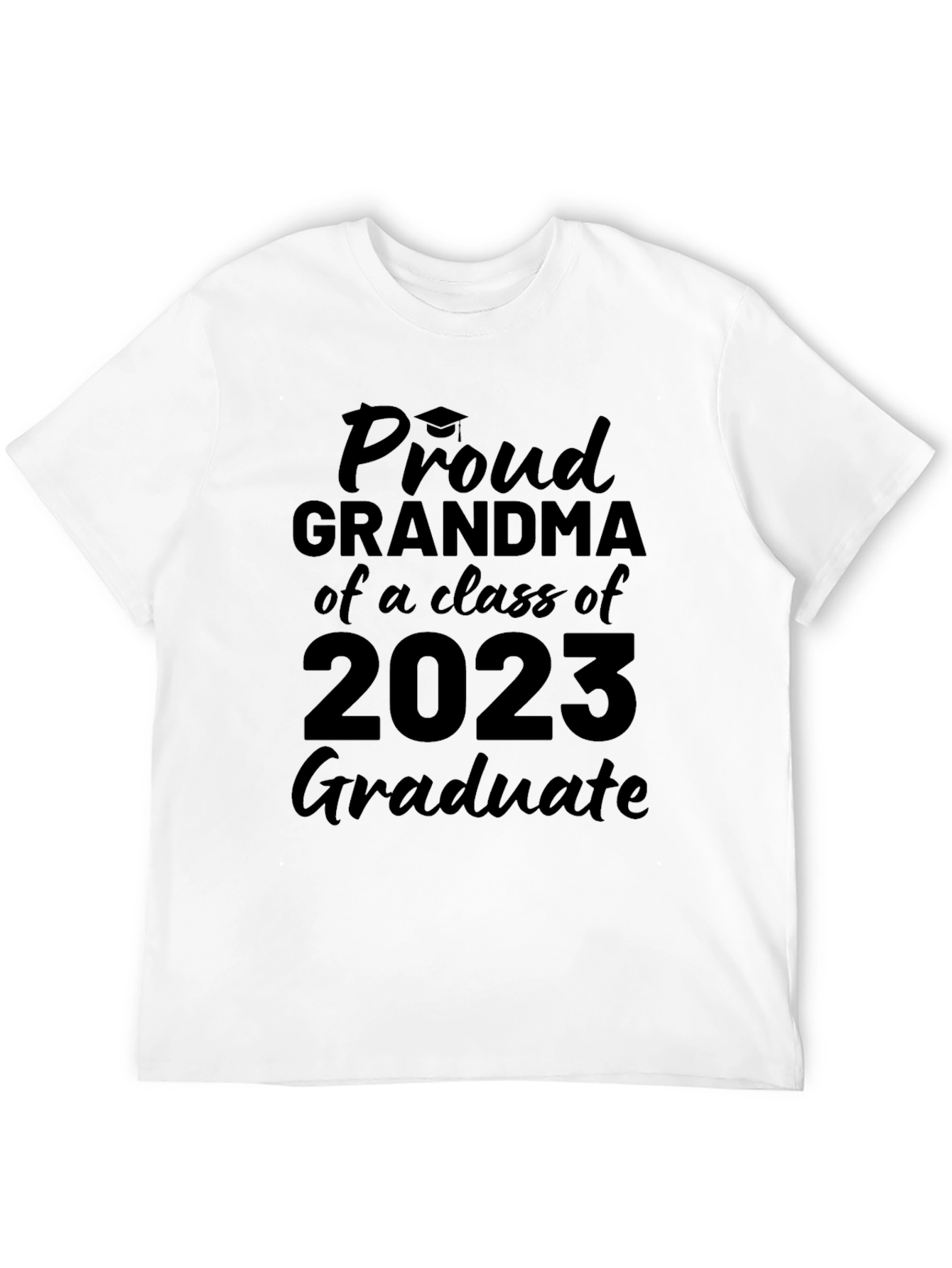 Black Proud Grandma Class of 2023 Graduate T-Shirt view 12