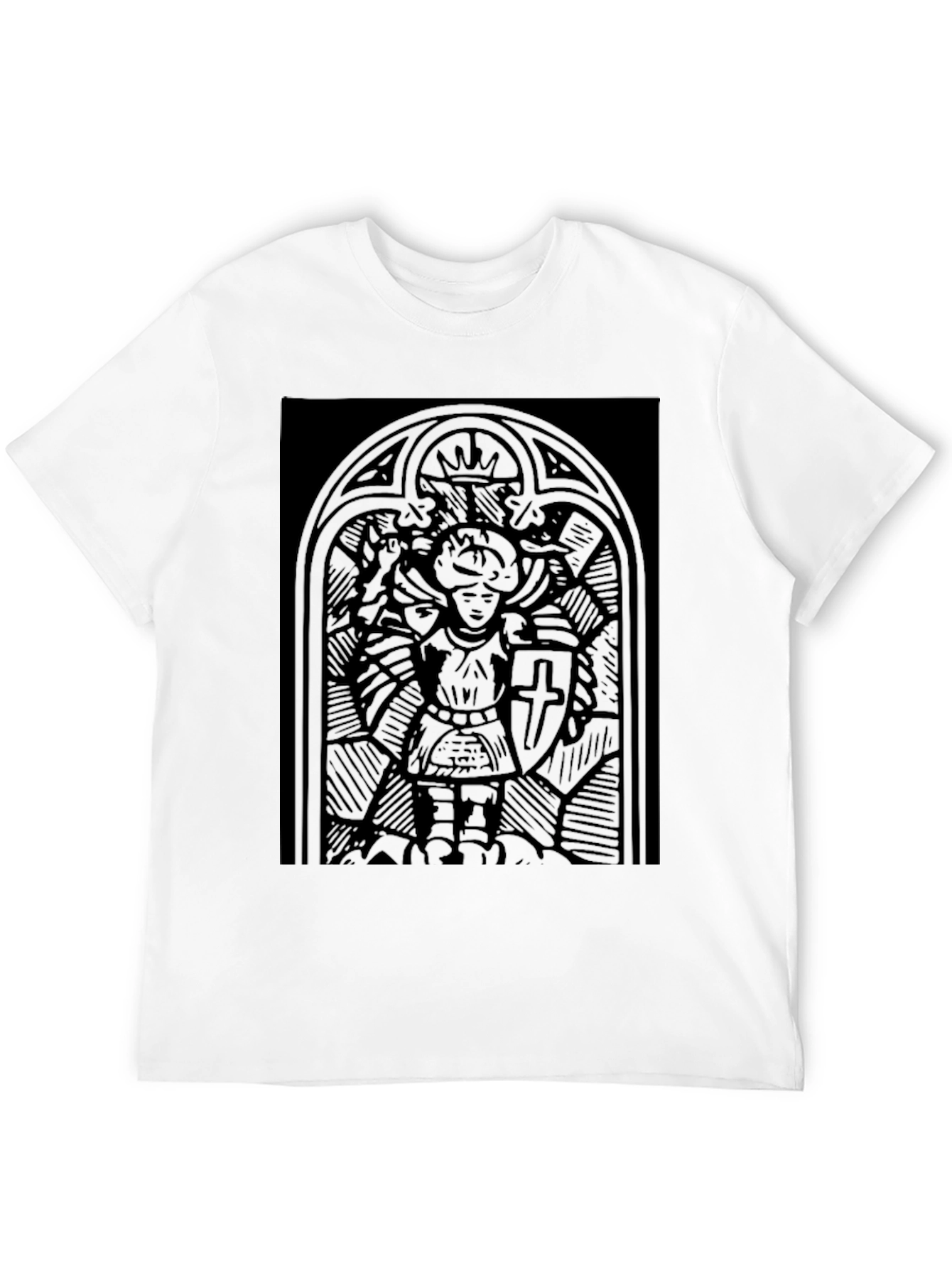 Black Gothic Knight T-Shirt - Black Medieval Warrior Design view 12