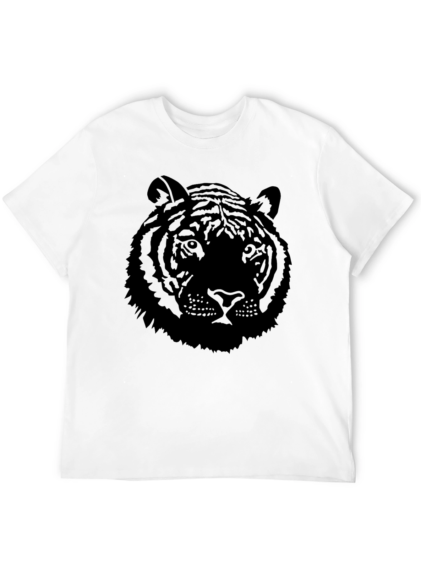 Black Men's Black Tiger Graphic T-Shirt view 12
