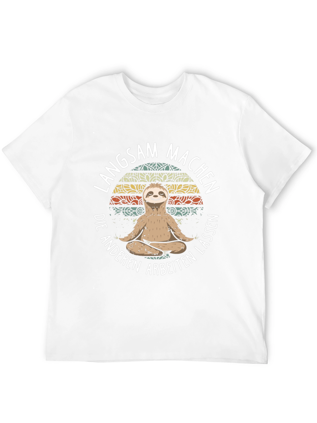 Black Relaxed Sloth T-Shirt - "Langsam Machen" Design view 12