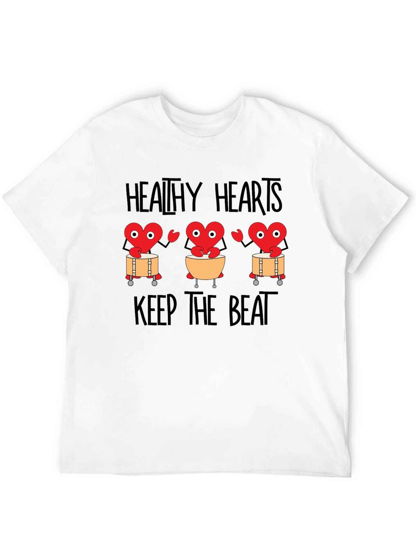 Black Healthy Hearts Keep The Beat Graphic T-Shirt view 12