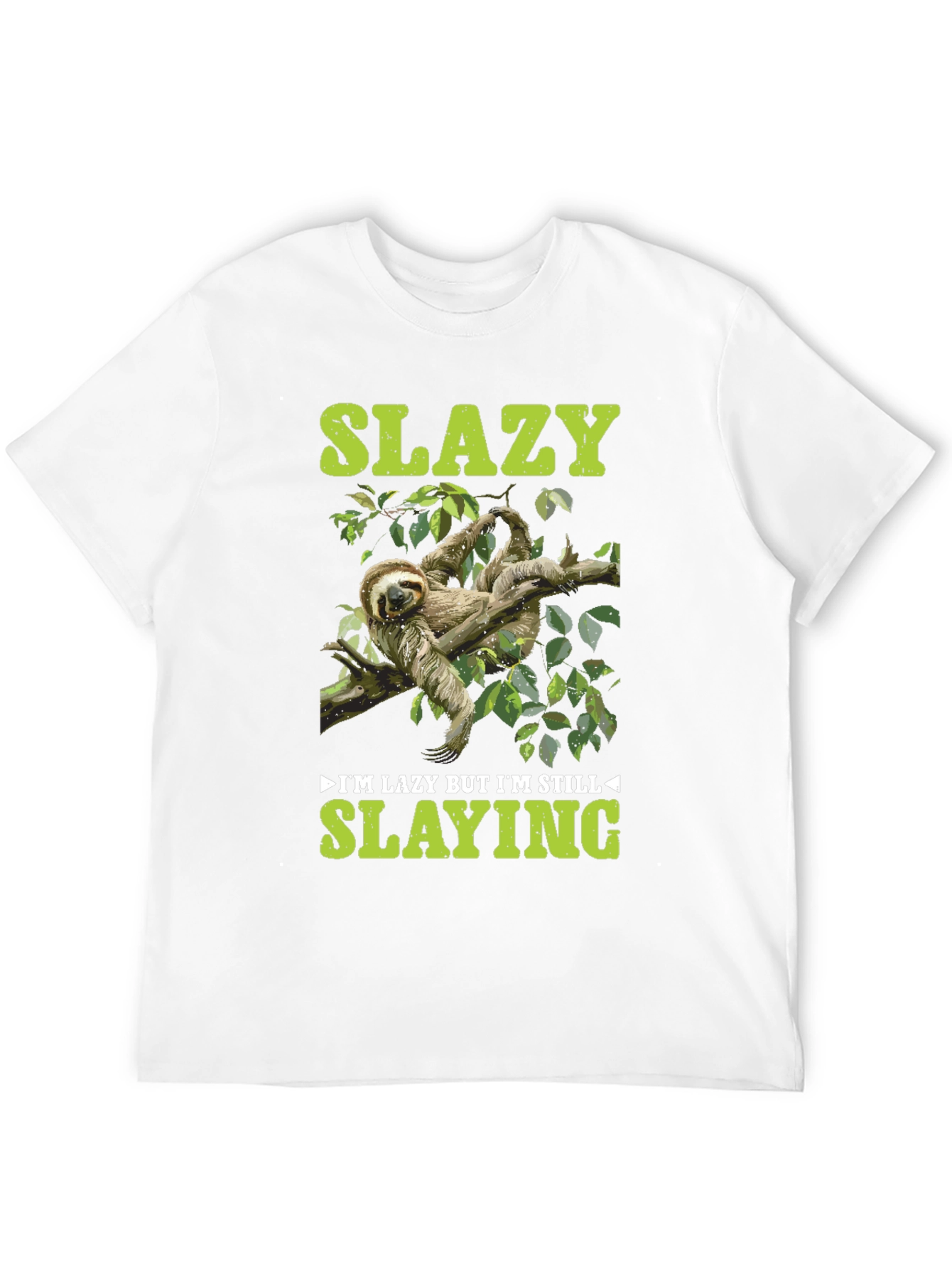 Black Slazy Sloth T-Shirt - Lazy But Still Slaying view 12