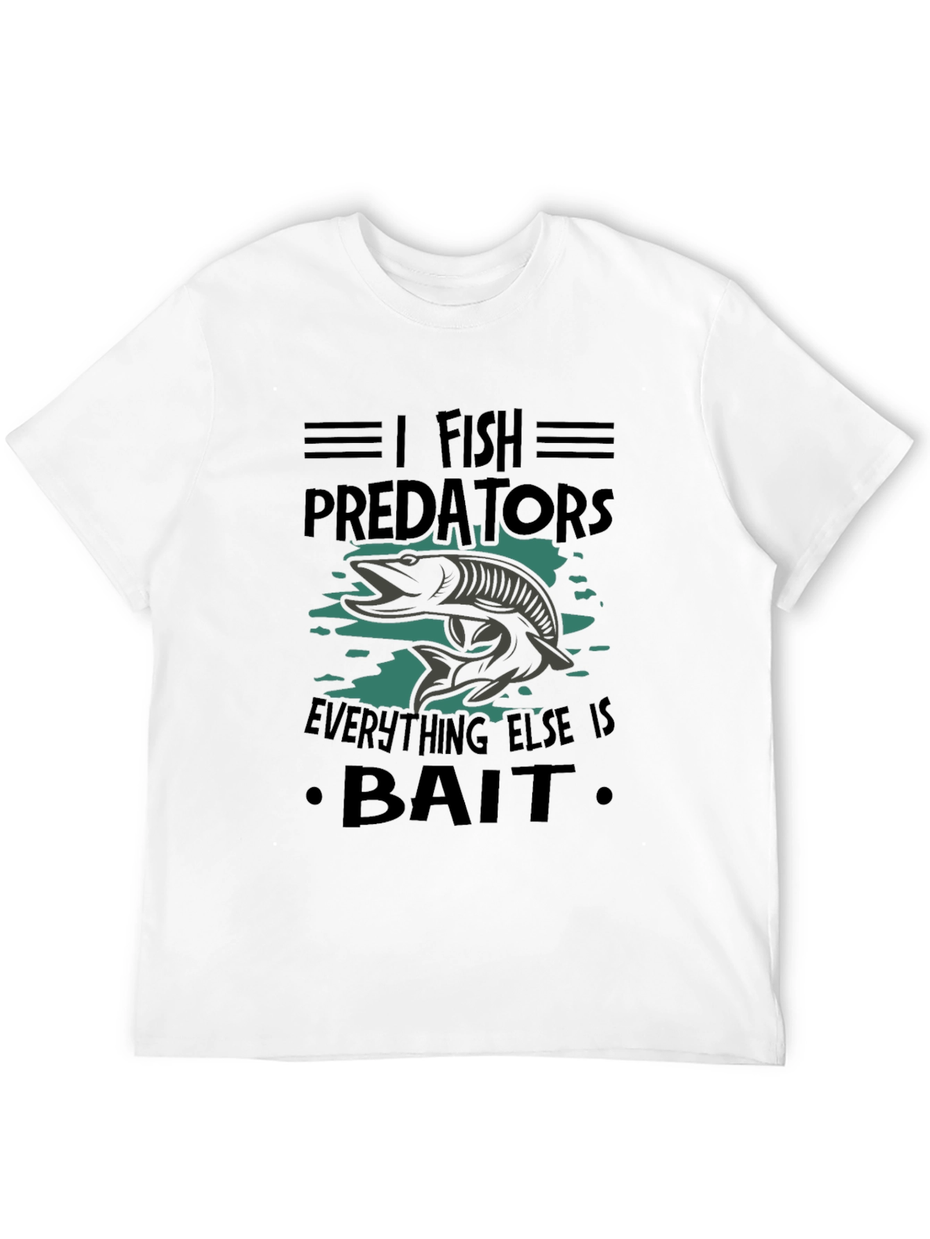 Black I Fish Predators Black T-Shirt view 12