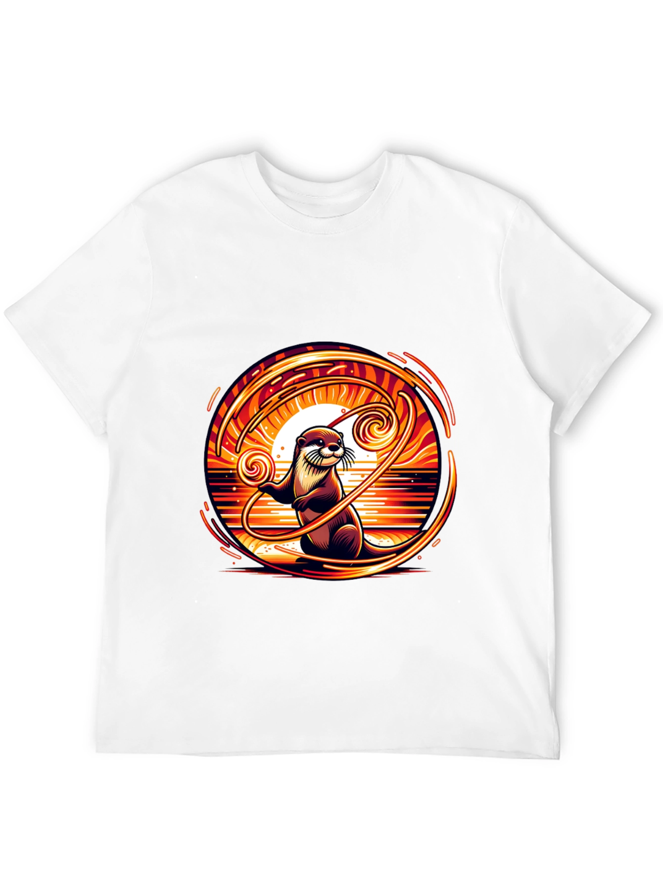 Black Otter Sunset Graphic Tee - Unique Design view 12