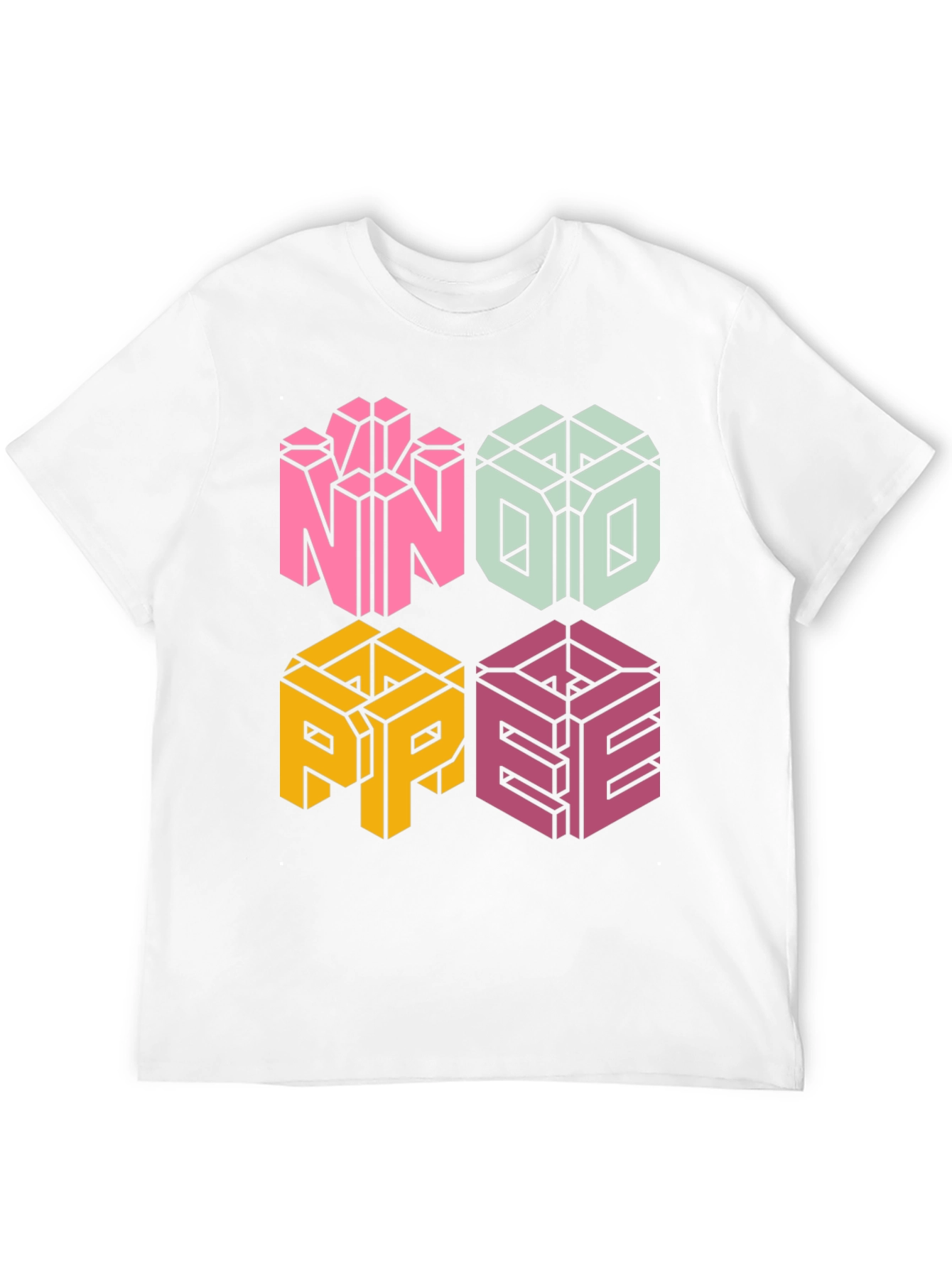 Black Novelty NOPE T-Shirt - Geometric Block Letter Design view 12