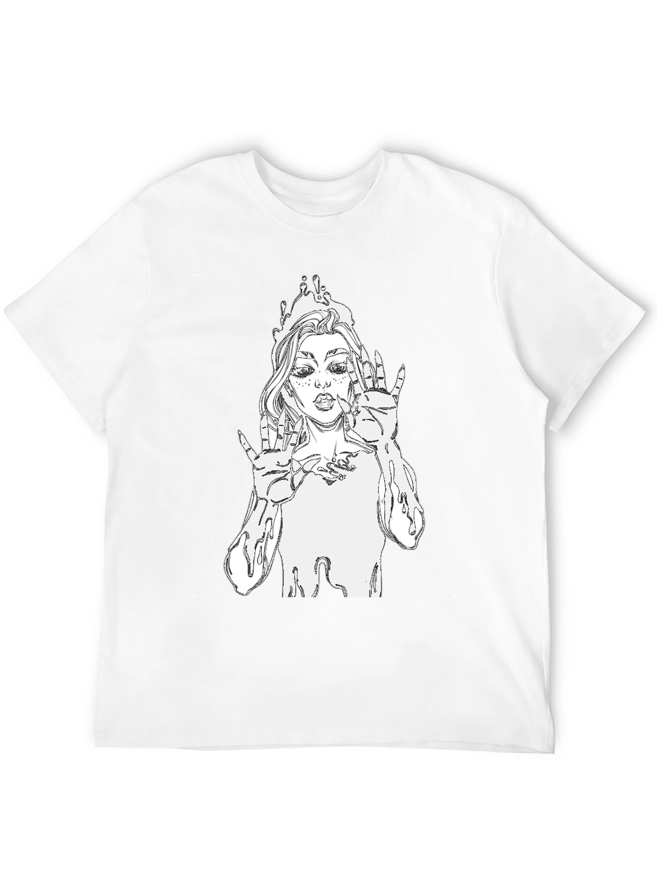 Black Unique Graphic Tee - Stylish Black Cotton T-Shirt view 12