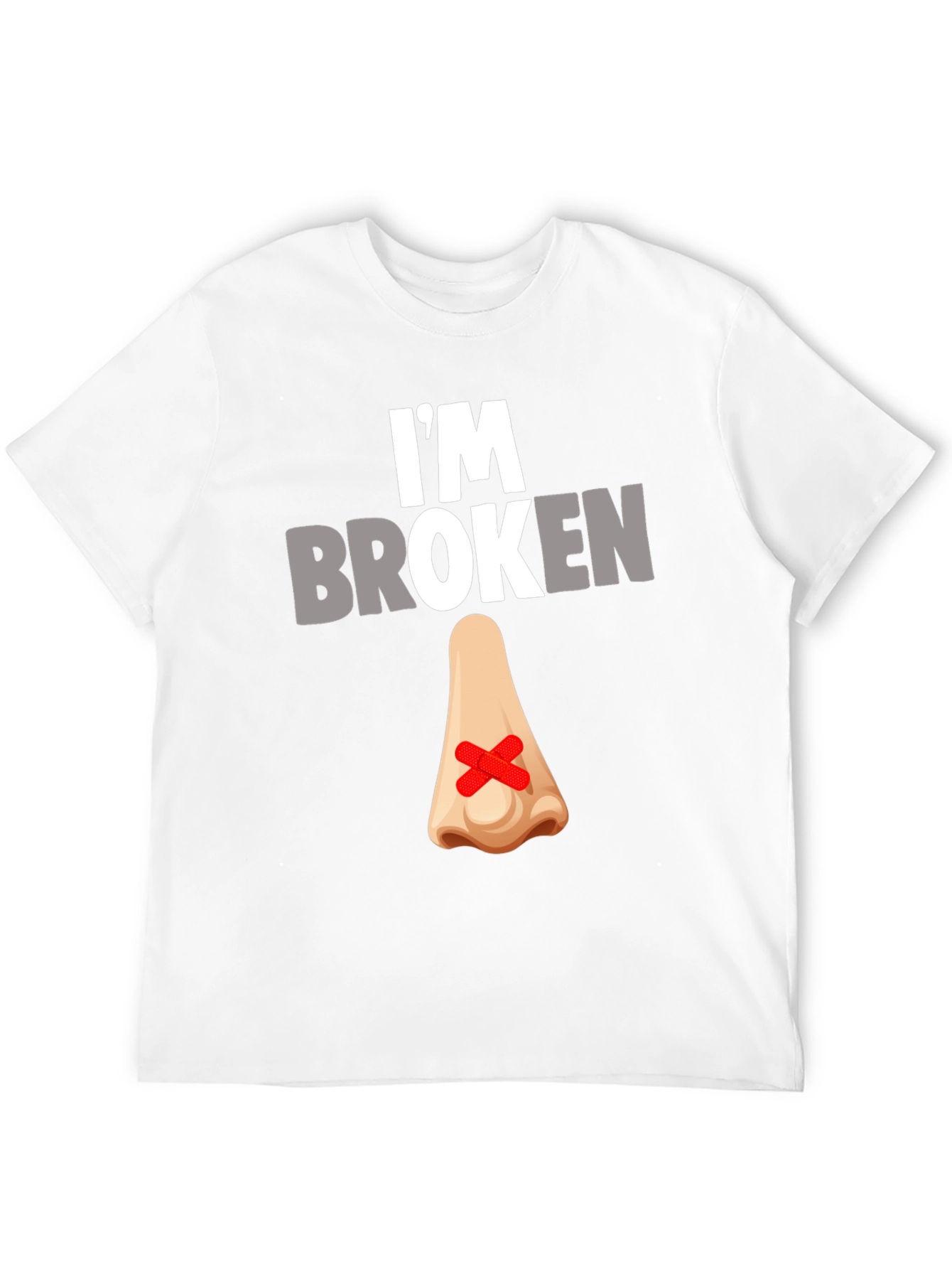 Black I'm Broken Nose T-Shirt - Novelty Graphic Tee view 12