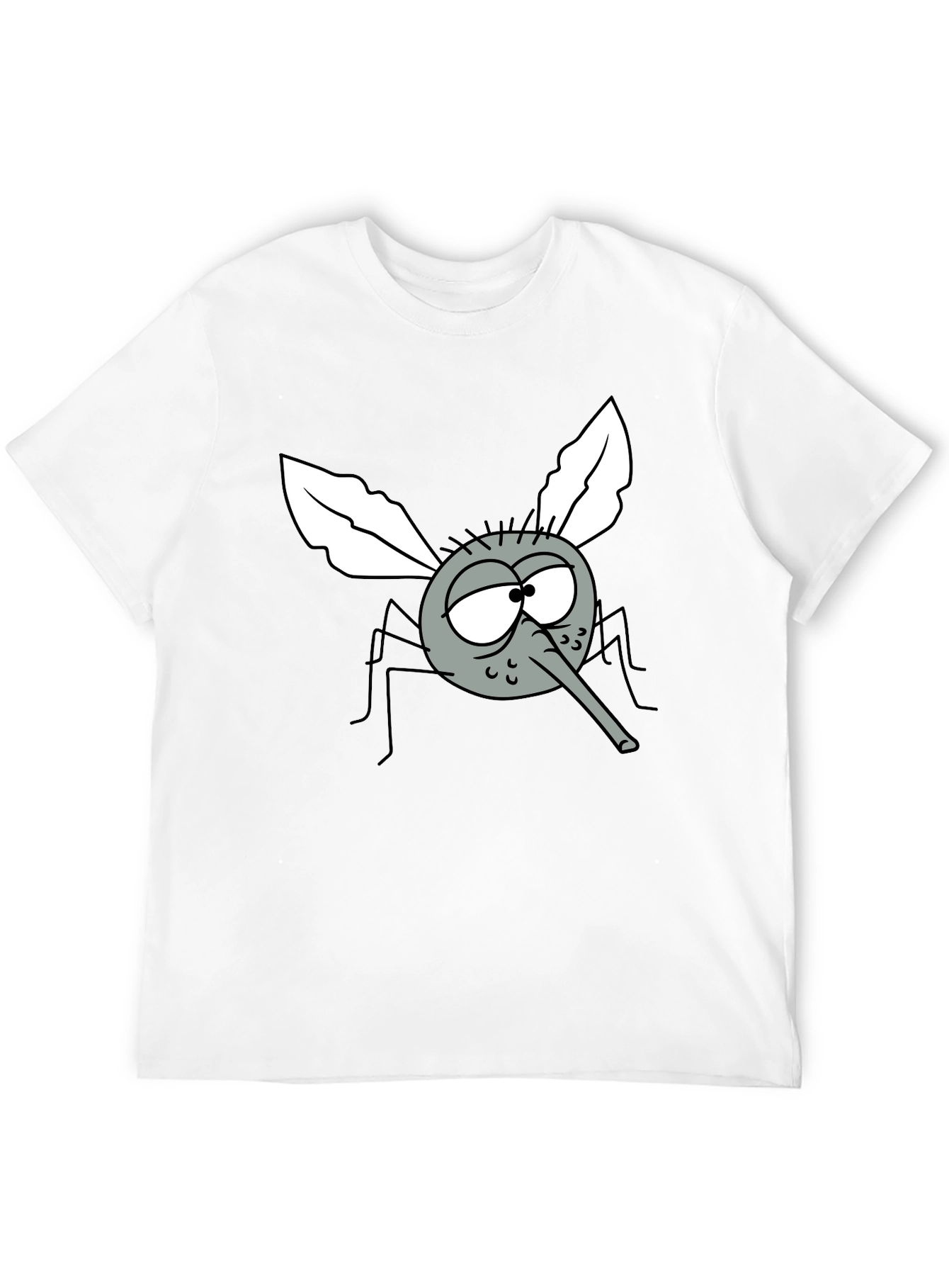 Black Funny Cartoon Mosquito Graphic T-Shirt view 12