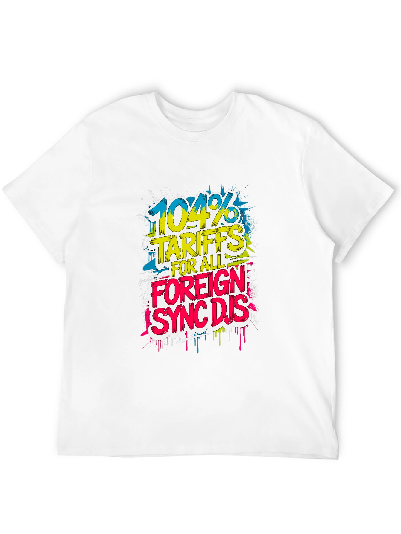 Black 104% Tariffs Foreign Sync DJs Graphic Tee view 12