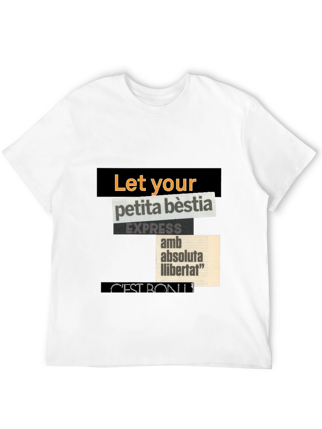 Black Abstract Collage Graphic T-Shirt view 12