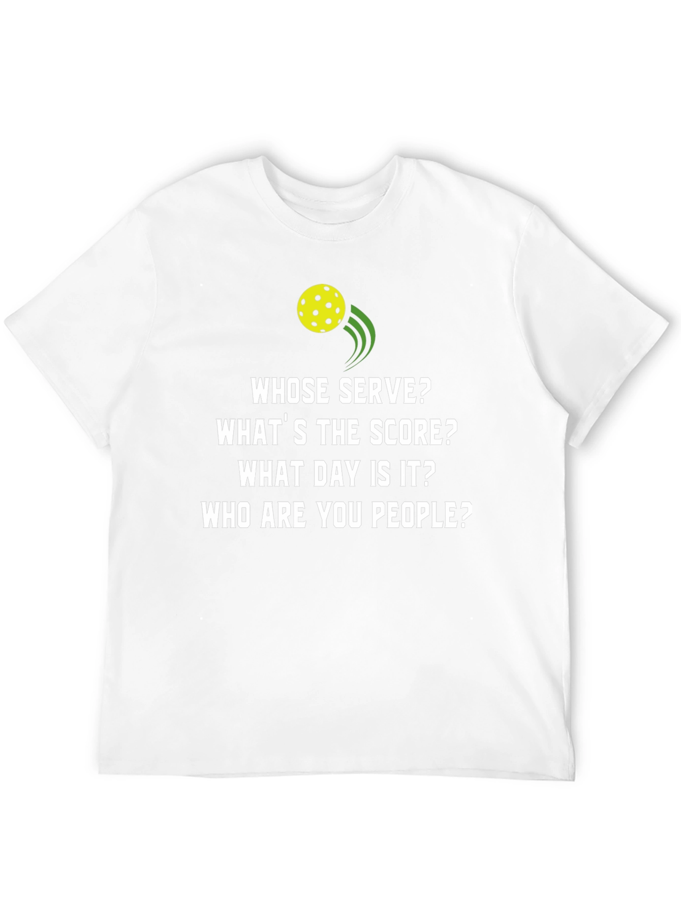 Black Pickleball T-Shirt: Whose Serve Funny Tee view 12
