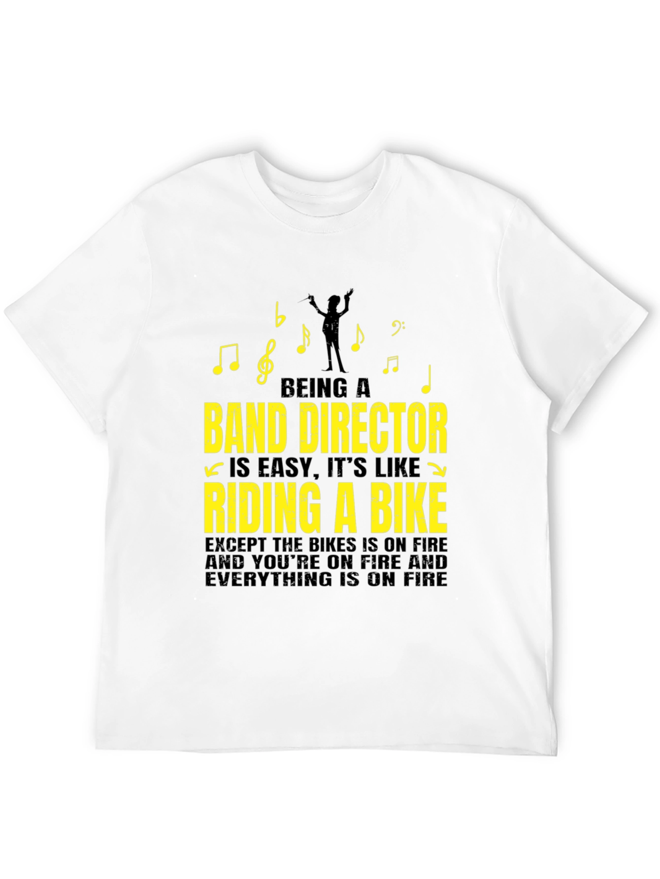 Black Band Director T-Shirt - Riding a Bike On Fire view 12