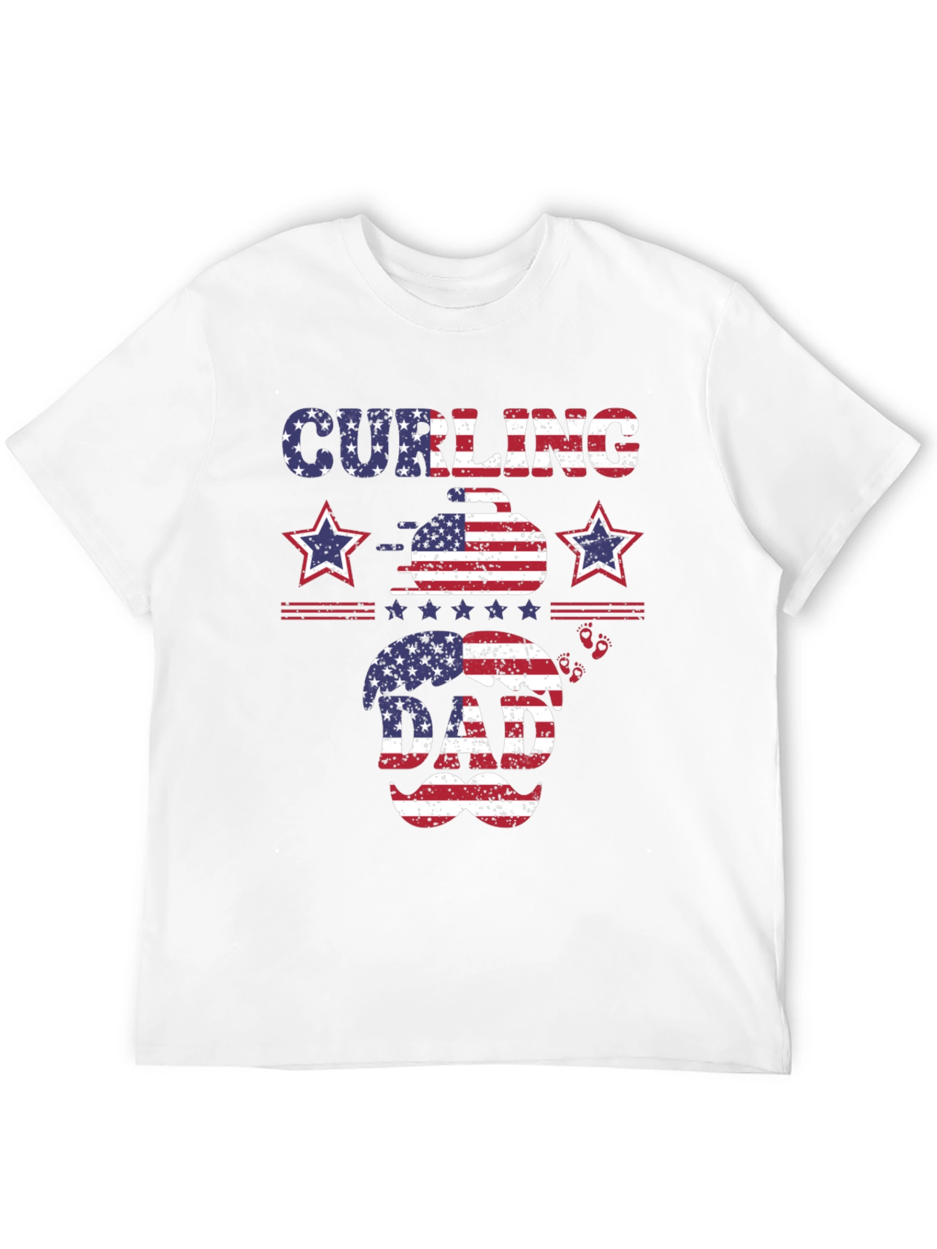 Black Curling Dad Patriotic T-Shirt view 12