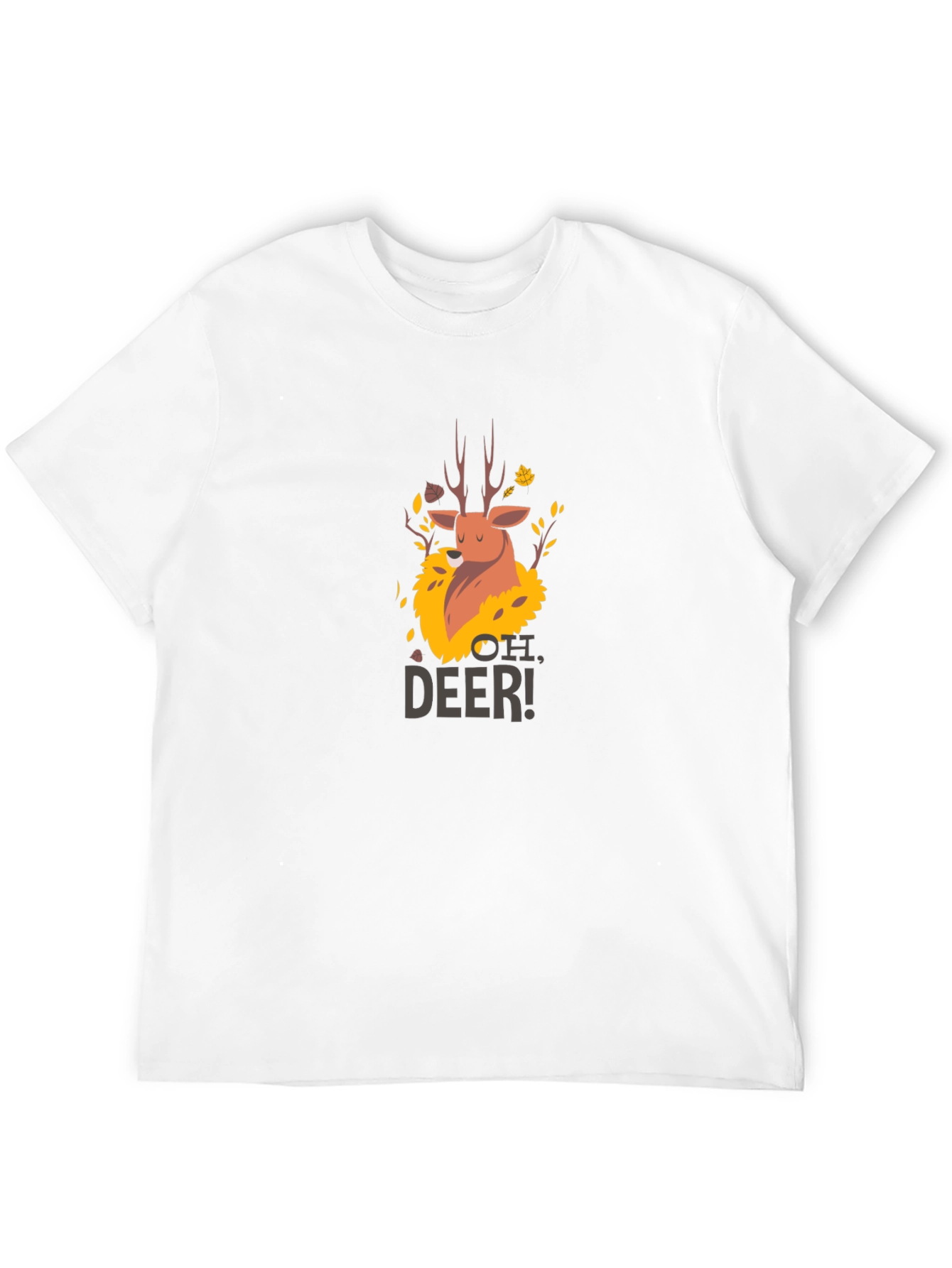 Black Oh Deer! Graphic Print Black T-Shirt view 12