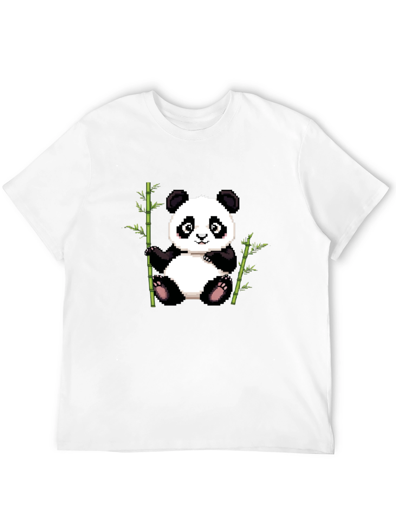 Black Pixel Panda T-Shirt - Cute Panda Bamboo Design view 12