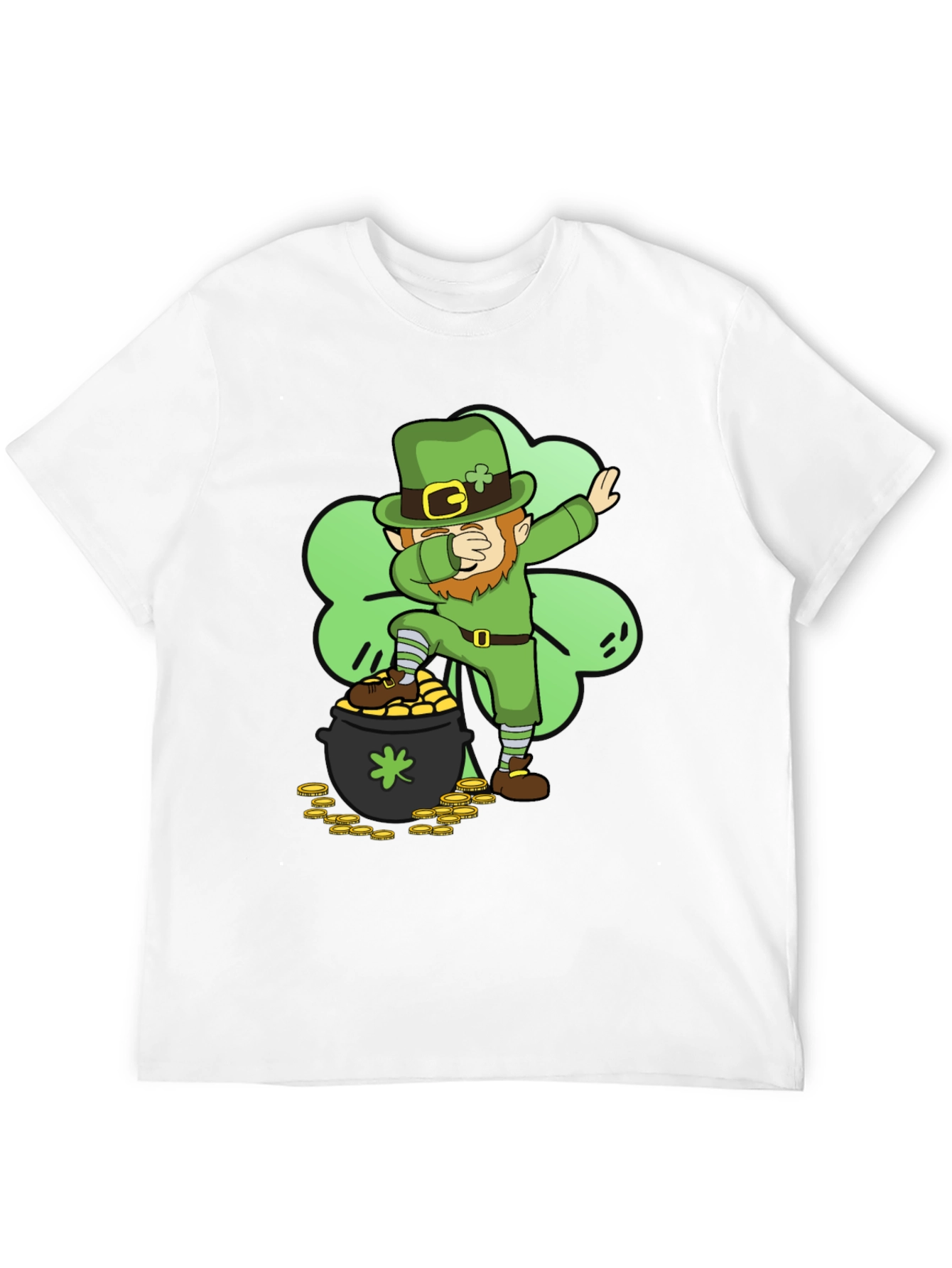 Black St. Patrick's Day Leprechaun Dab T-Shirt view 12