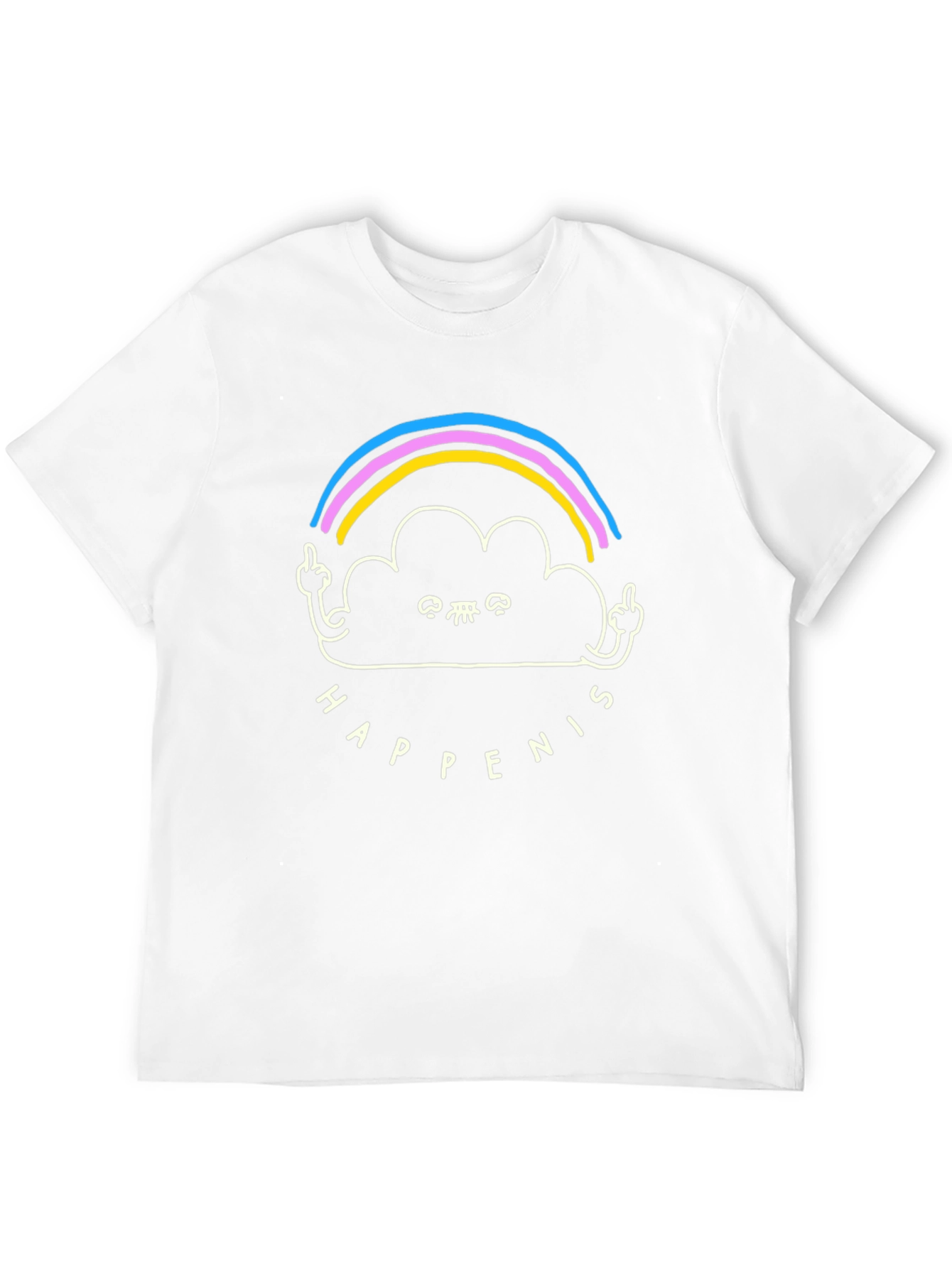 Black Funny Rainbow Cloud Graphic Tee view 12