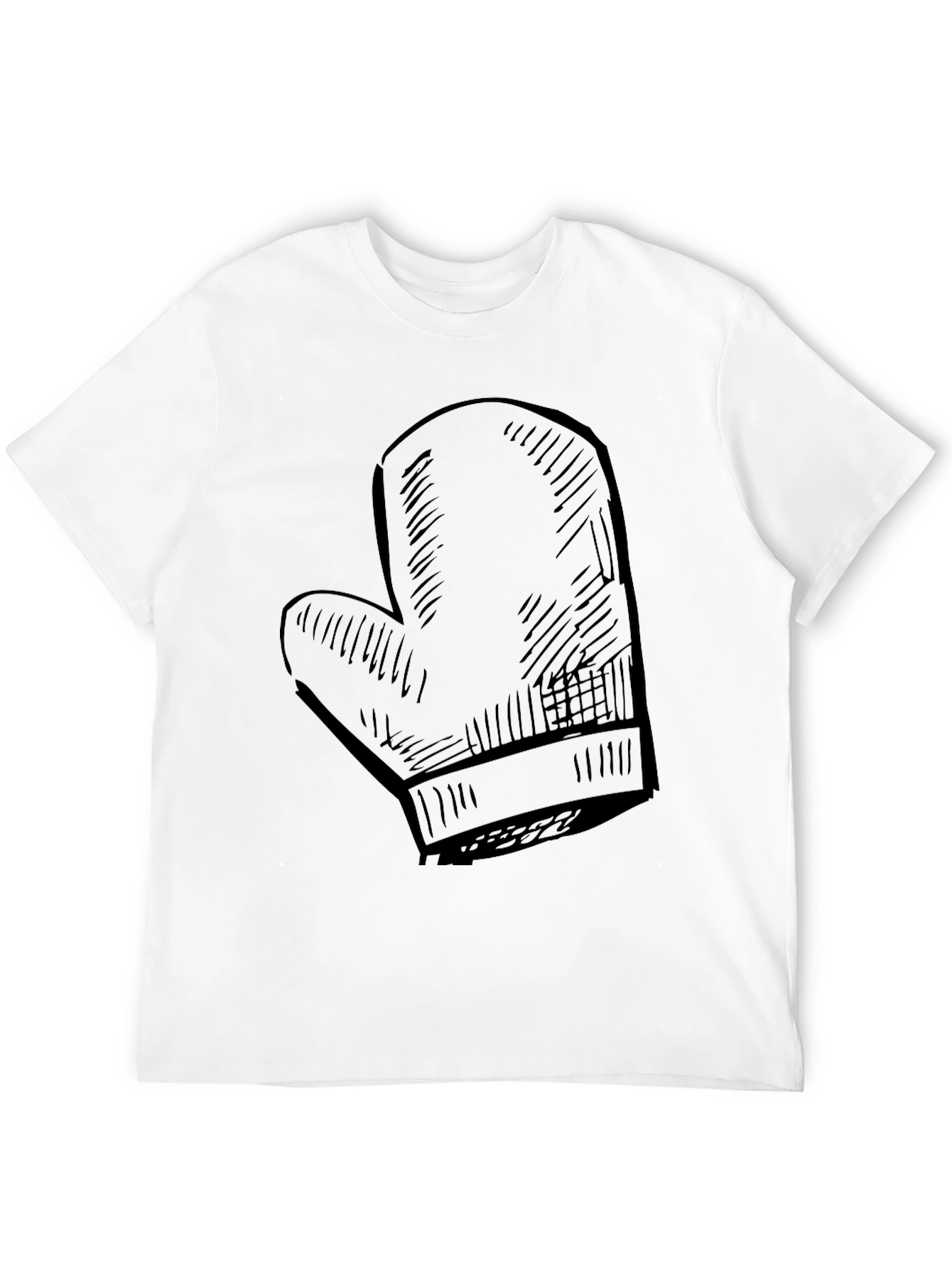 Black Chef's Oven Mitt Graphic Tee - Black Cotton T-Shirt view 12