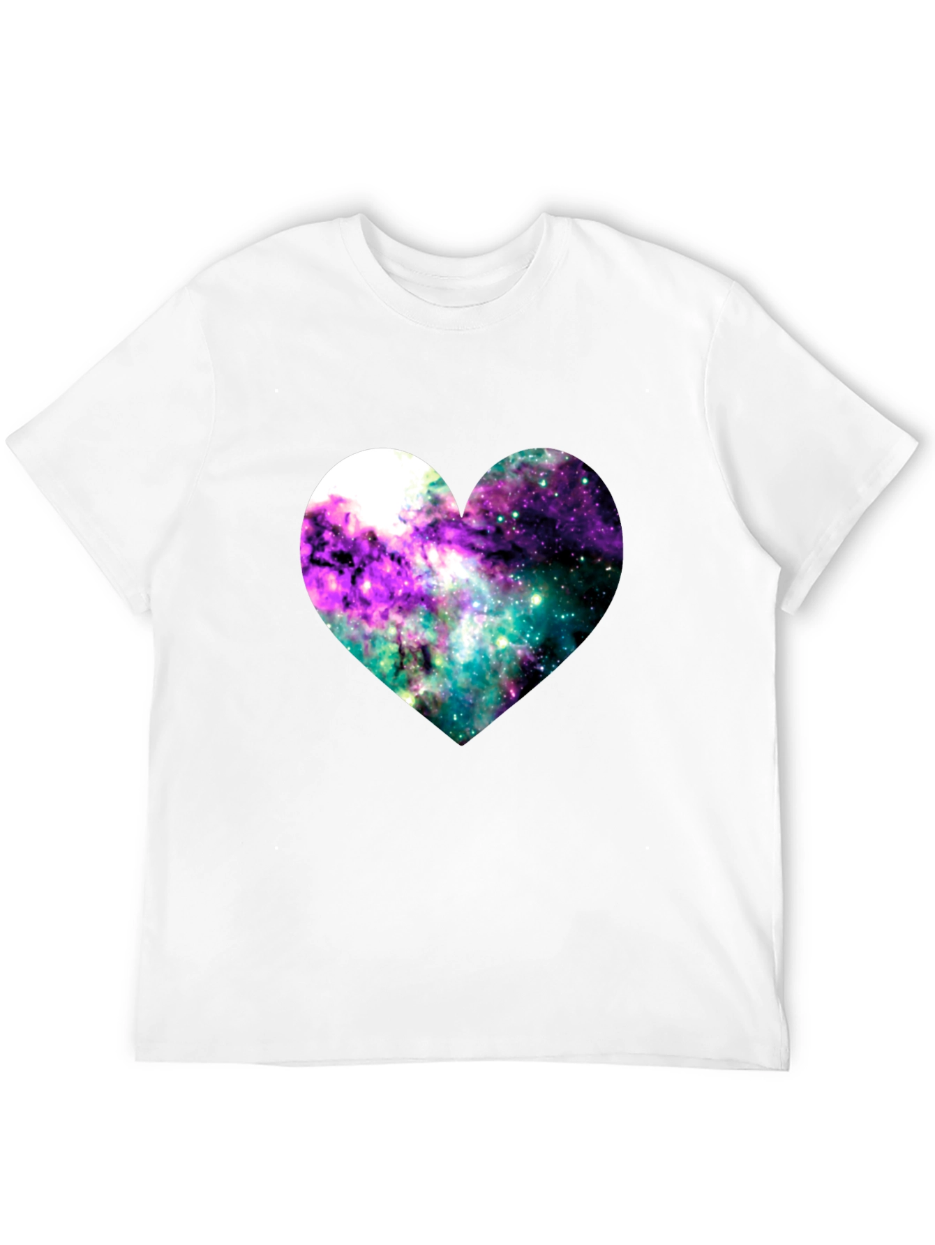 Black Galaxy Heart Graphic Tee - Black Cotton Blend view 12
