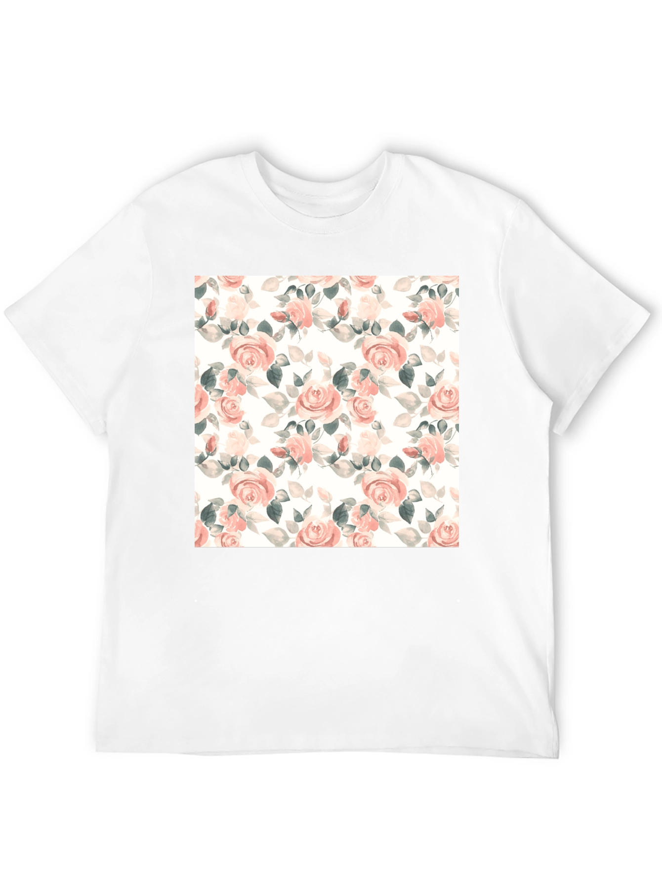 Black Floral Rose T-Shirt - Black Cotton Blend view 12