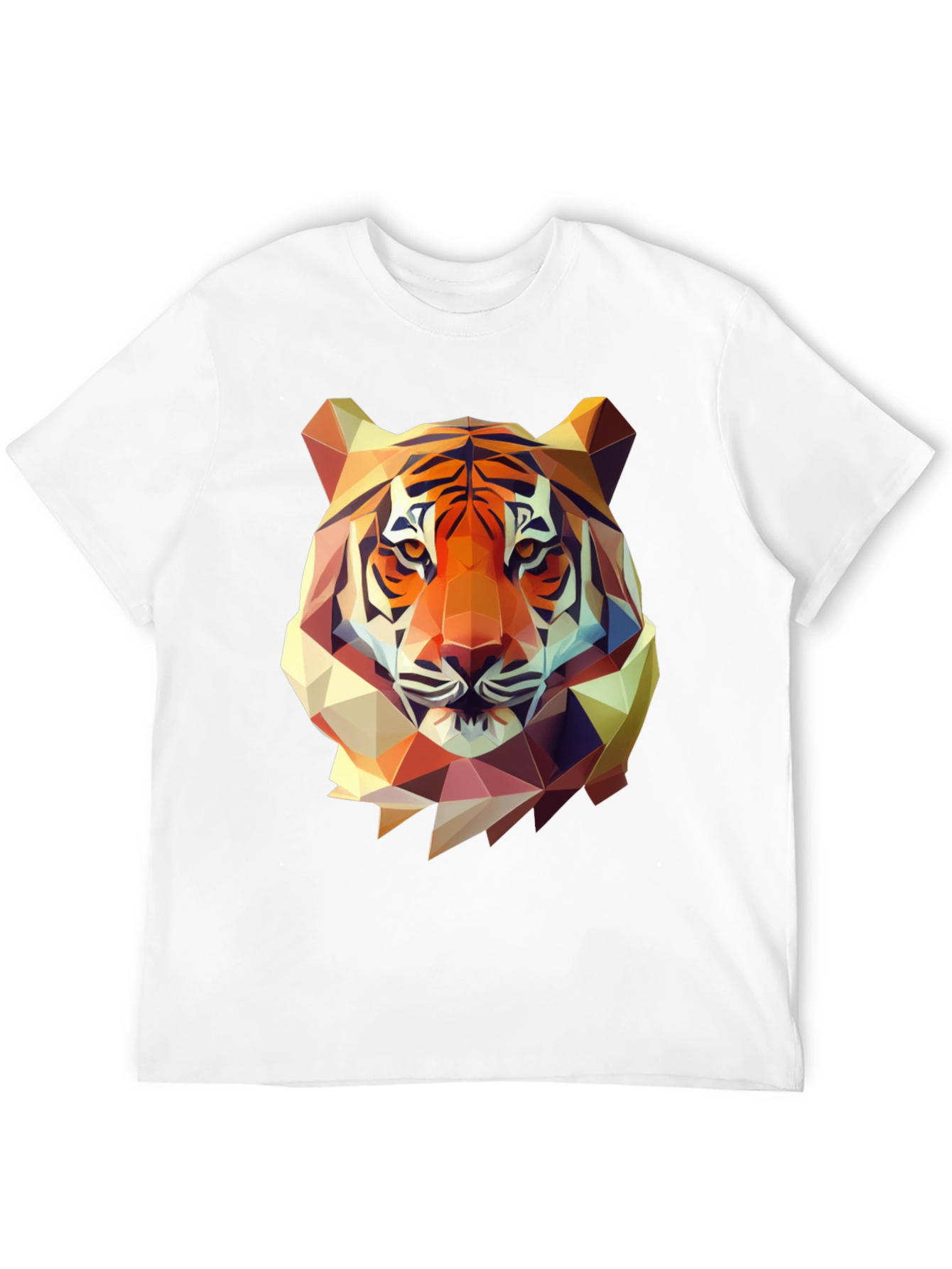 Black Geometric Tiger Graphic Tee - Men's Black T-Shirt view 12