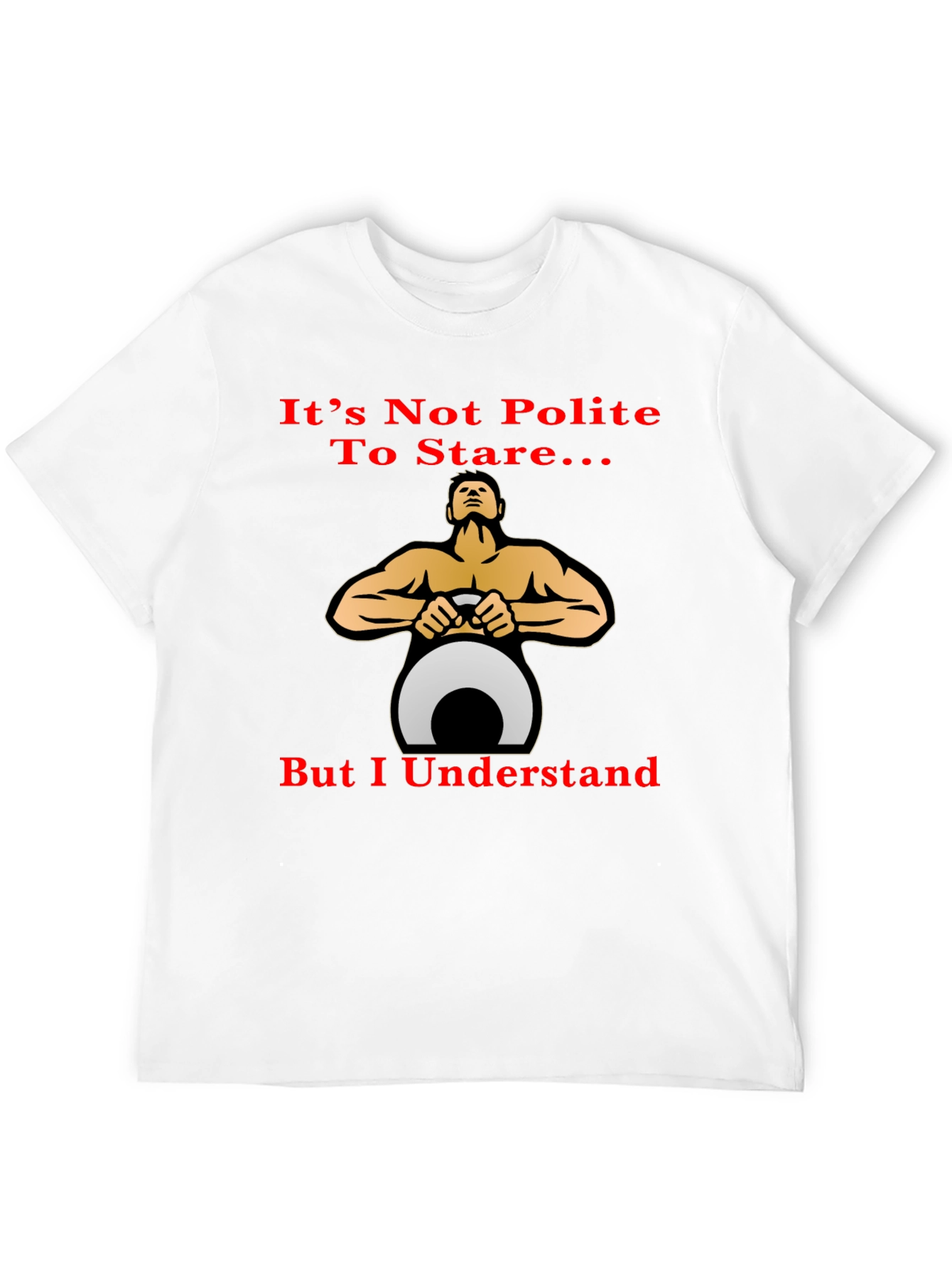 Black Funny Fitness T-Shirt: It's Not Polite To Stare... view 12