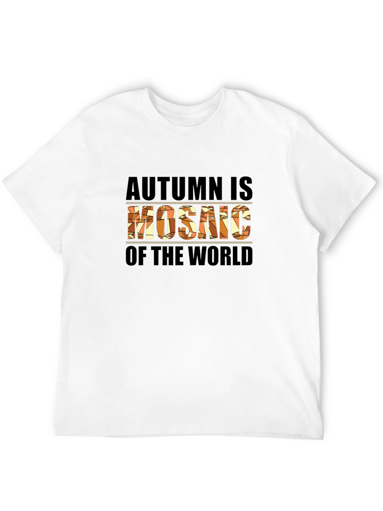 Black Autumn Mosaic World Graphic T-Shirt view 12