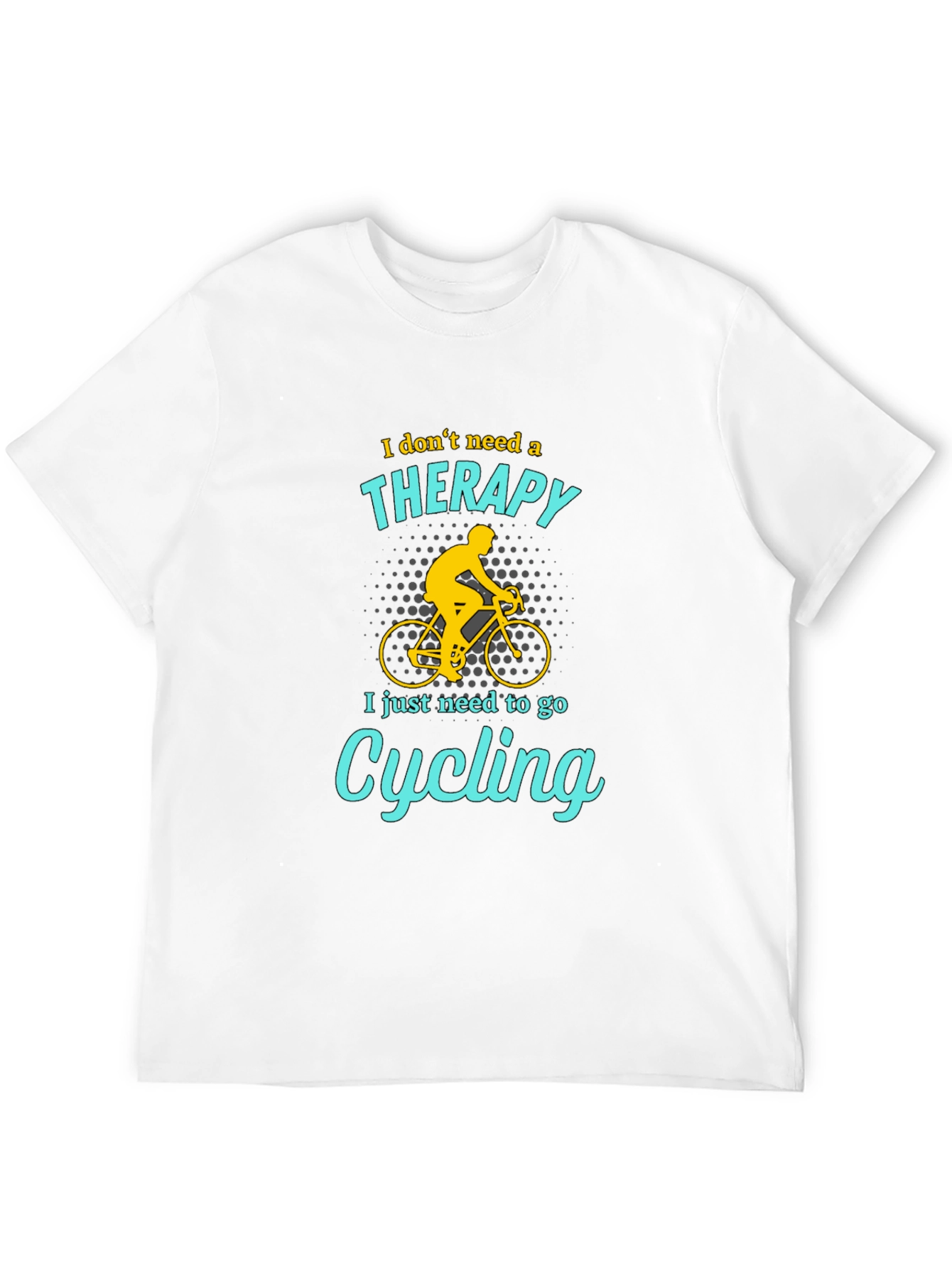 Black Cycling Therapy T-Shirt - Funny Biker Tee view 12