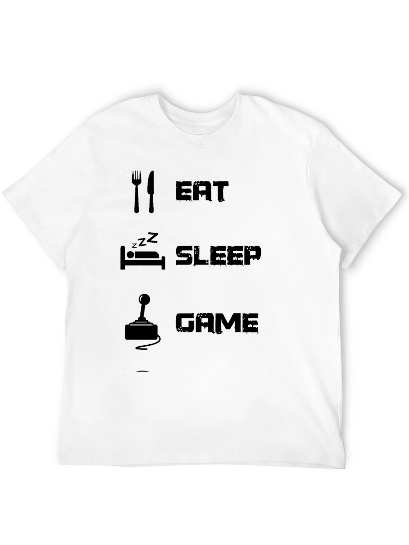 Black Eat Sleep Game Black T-Shirt view 12