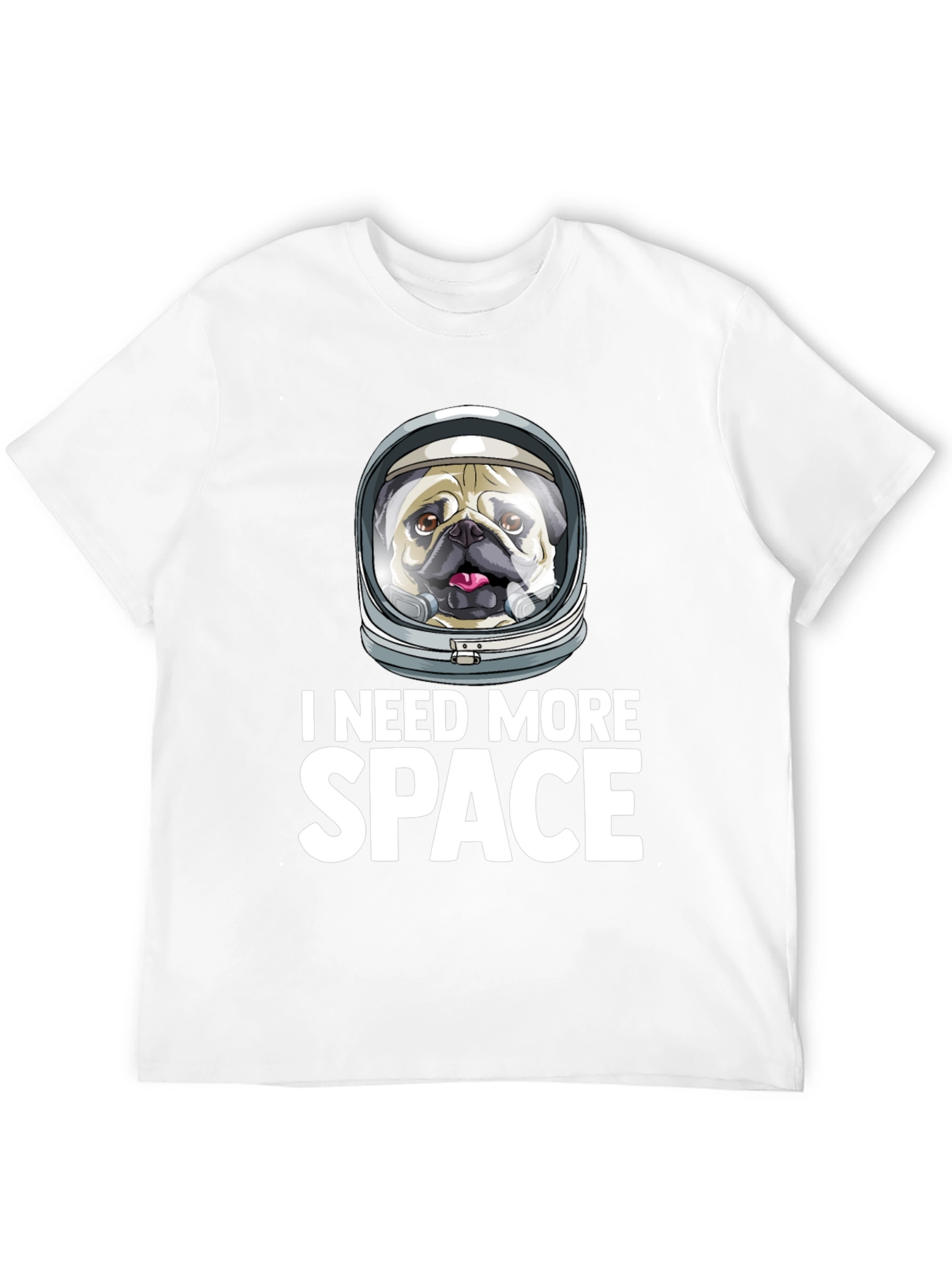 Black I Need More Space Pug T-Shirt - Funny Dog Astronaut Tee view 12