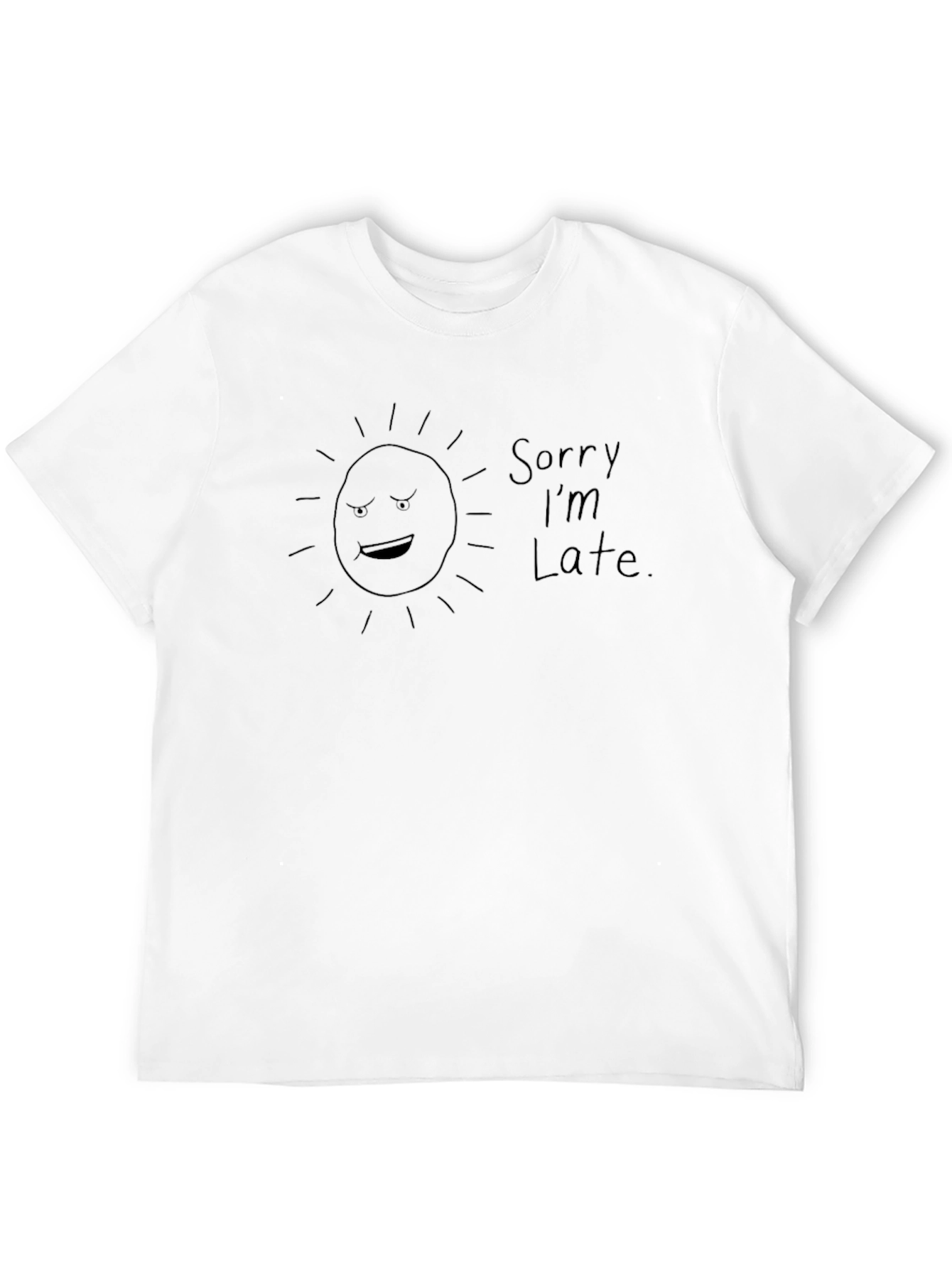 Black Sorry I'm Late Sun Graphic Tee - Black view 12