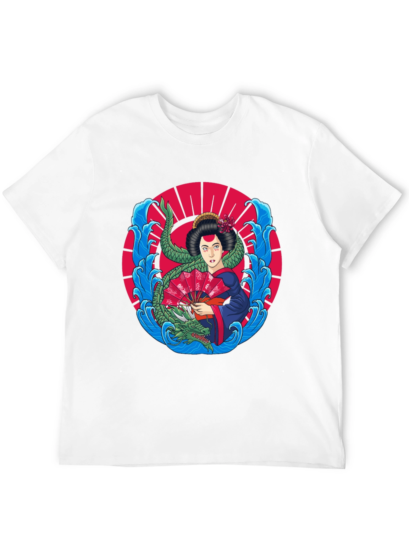 Black Geisha Dragon Graphic Tee view 12