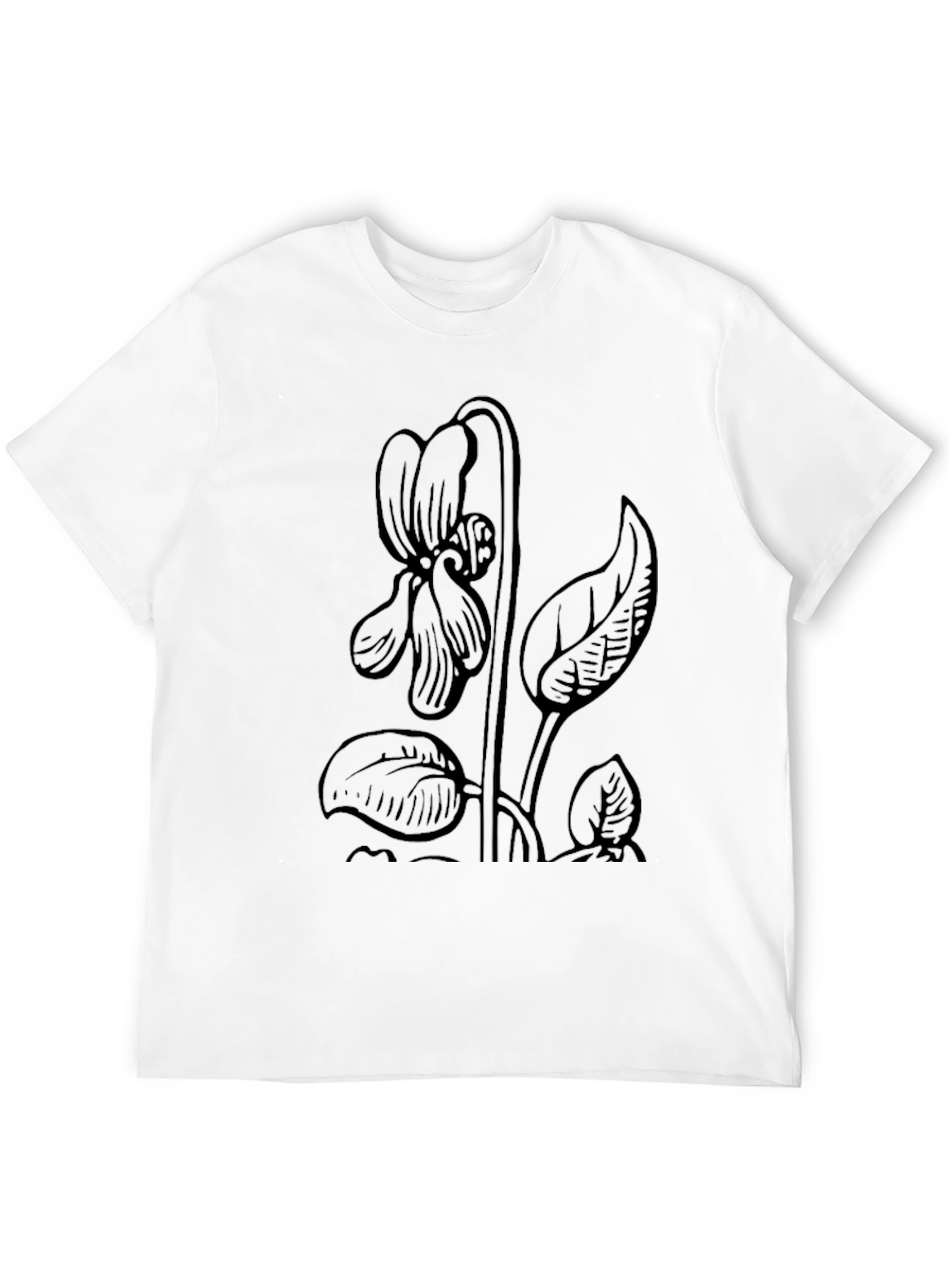 Black Botanical Black Violet Graphic Tee view 12