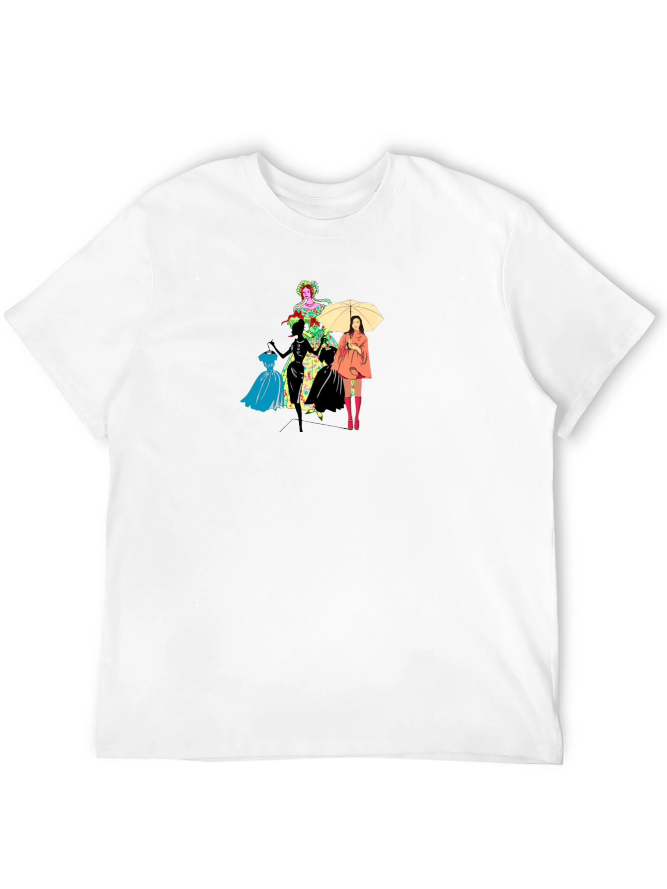 Stylish Black T-Shirt with Fashion Illustration - 12