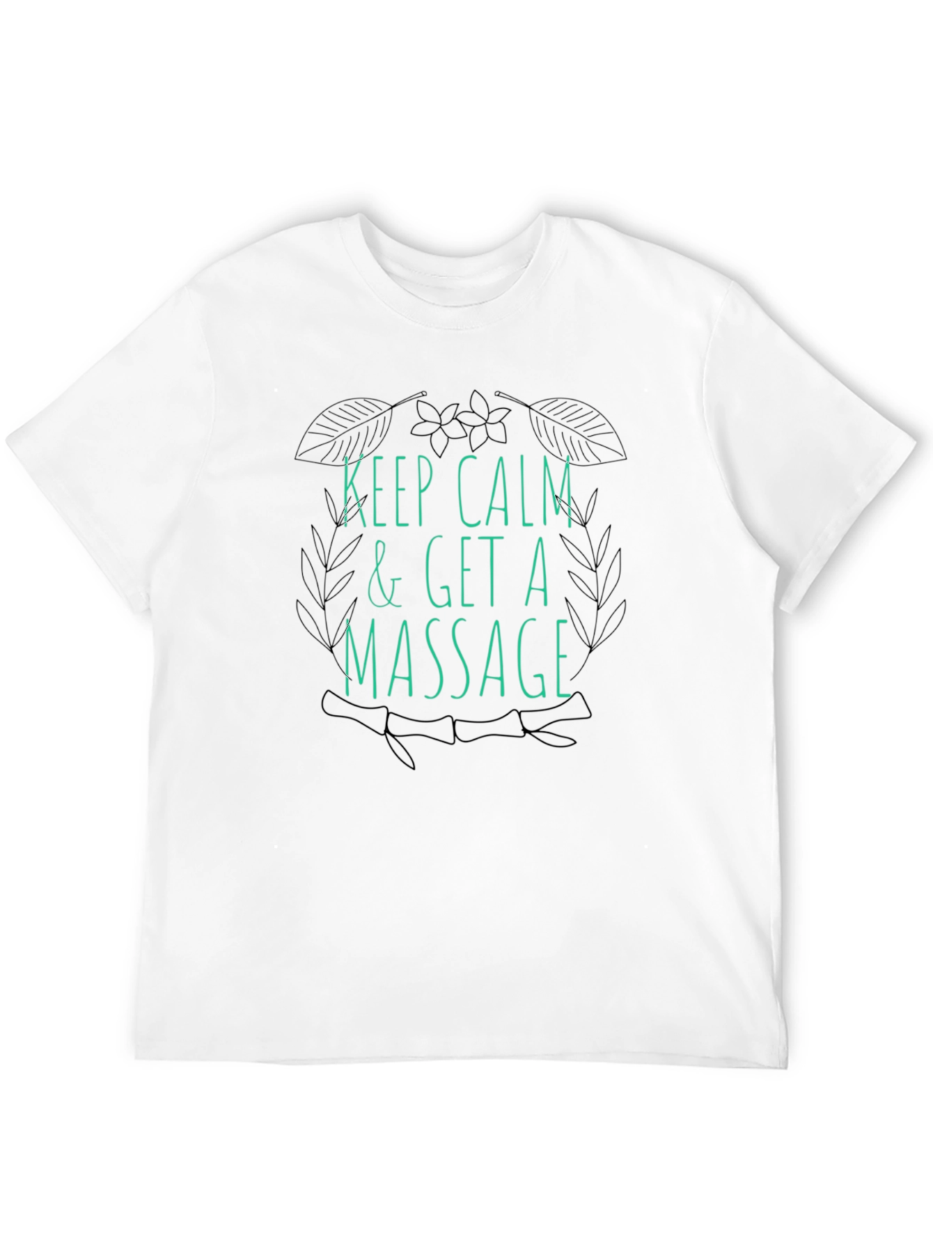 Black Keep Calm & Get a Massage T-Shirt - Spa Day Relaxation Tee view 12